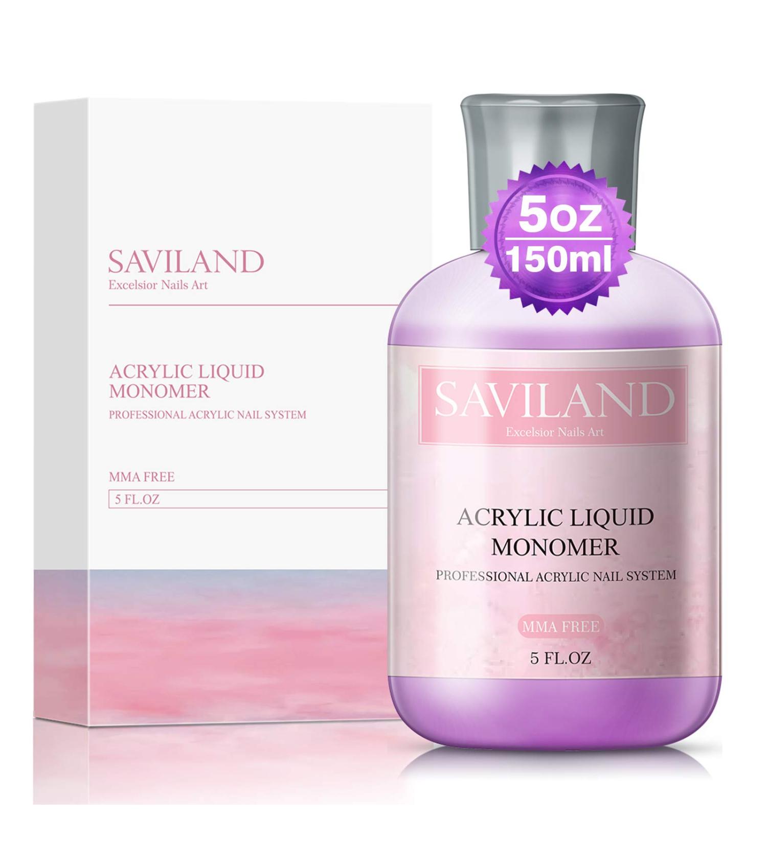 Saviland 5 oz Professional Acrylic Nail Liquid - Fast Dry & Non-Yellowing Polymer for High Capacity Acrylic Nail System - Buy Online on SooperMarket.com