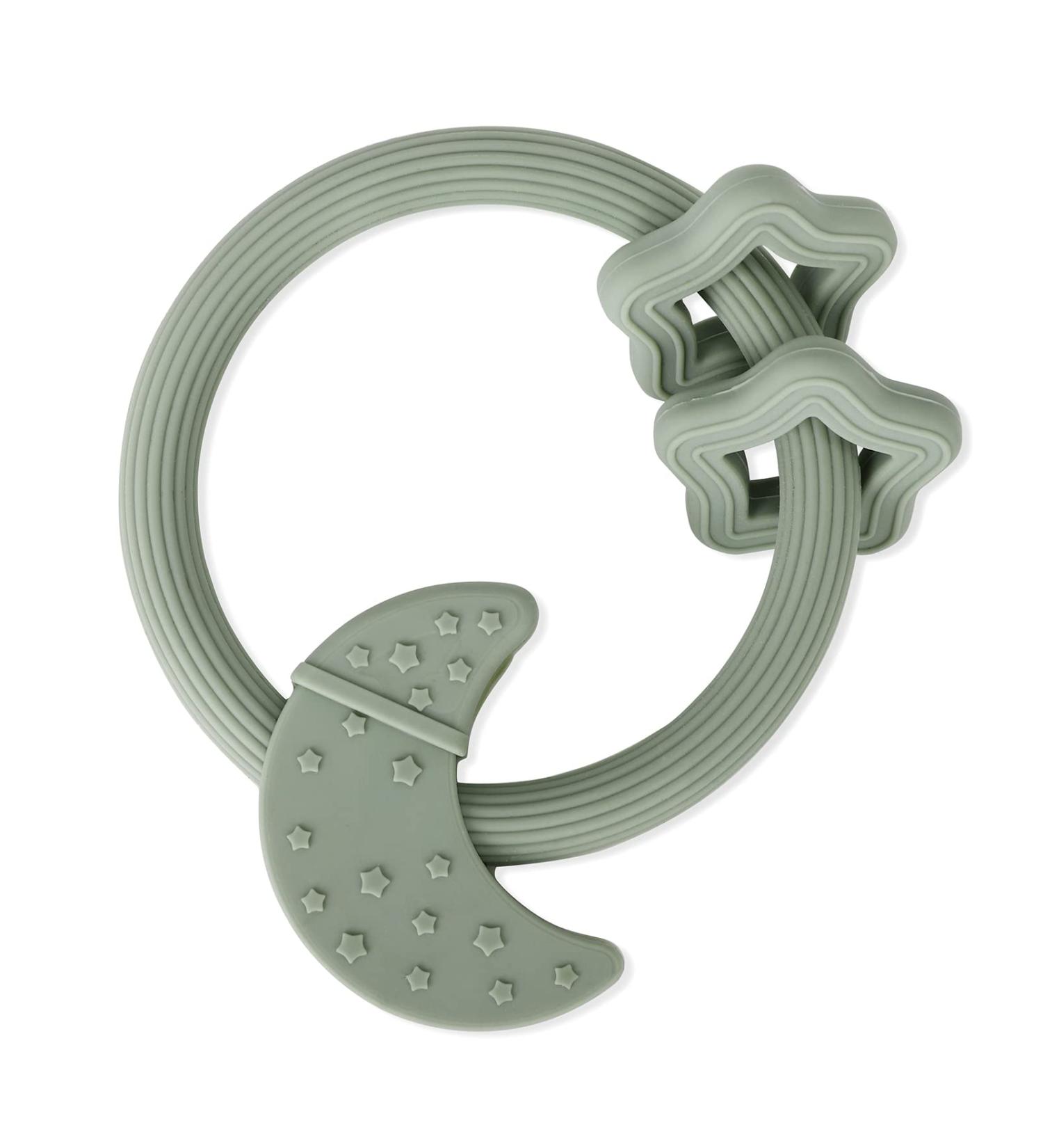Eoopoon Silicone Baby Teething Toy - BPA Free Silicone Baby Ring Teether for Soothing Gums - Perfect Baby Shower or Birthday Gift for Boys and Girls (Sage) - Buy Online on SooperMarket.com