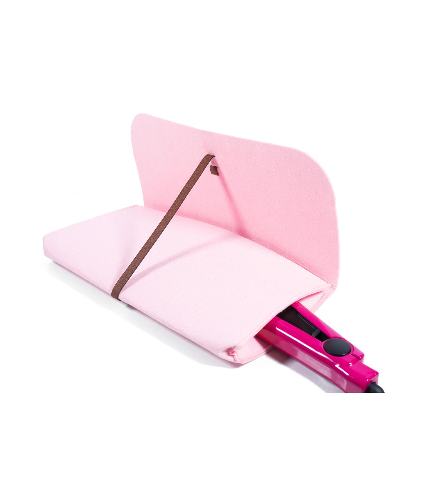 Glamza Hair Straightener Mat & Pouch - Made from Heat Resistant Safety Felt - Ideal for Home & Travel (Pink (Pouchy)) - Buy Online on SooperMarket.com