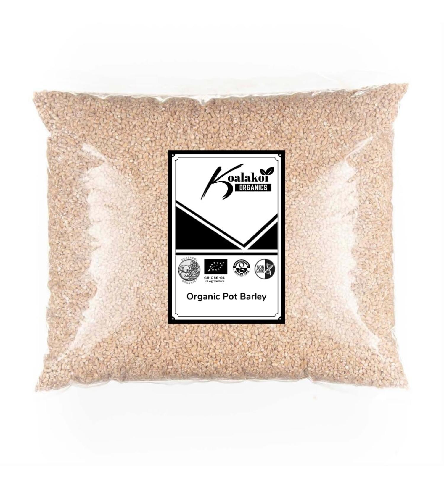 Koalakoi ORGANIC Pot Barley (4.5kg) Premium non-GMO Barley | High Fibre Content | Great For Blood Sugar Regulation and Weight Management (4.5kg) - Buy Online on SooperMarket.com