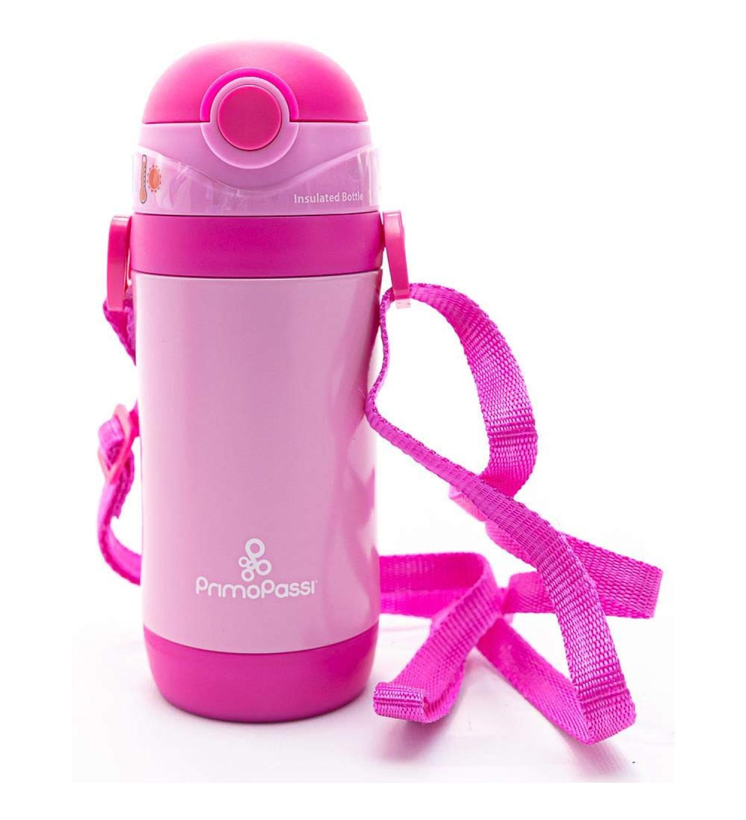 Primo Passi Insulated Straw Water Bottle for Kids - 12oz Thermos Bottle (Pink) - Buy Online on SooperMarket.com