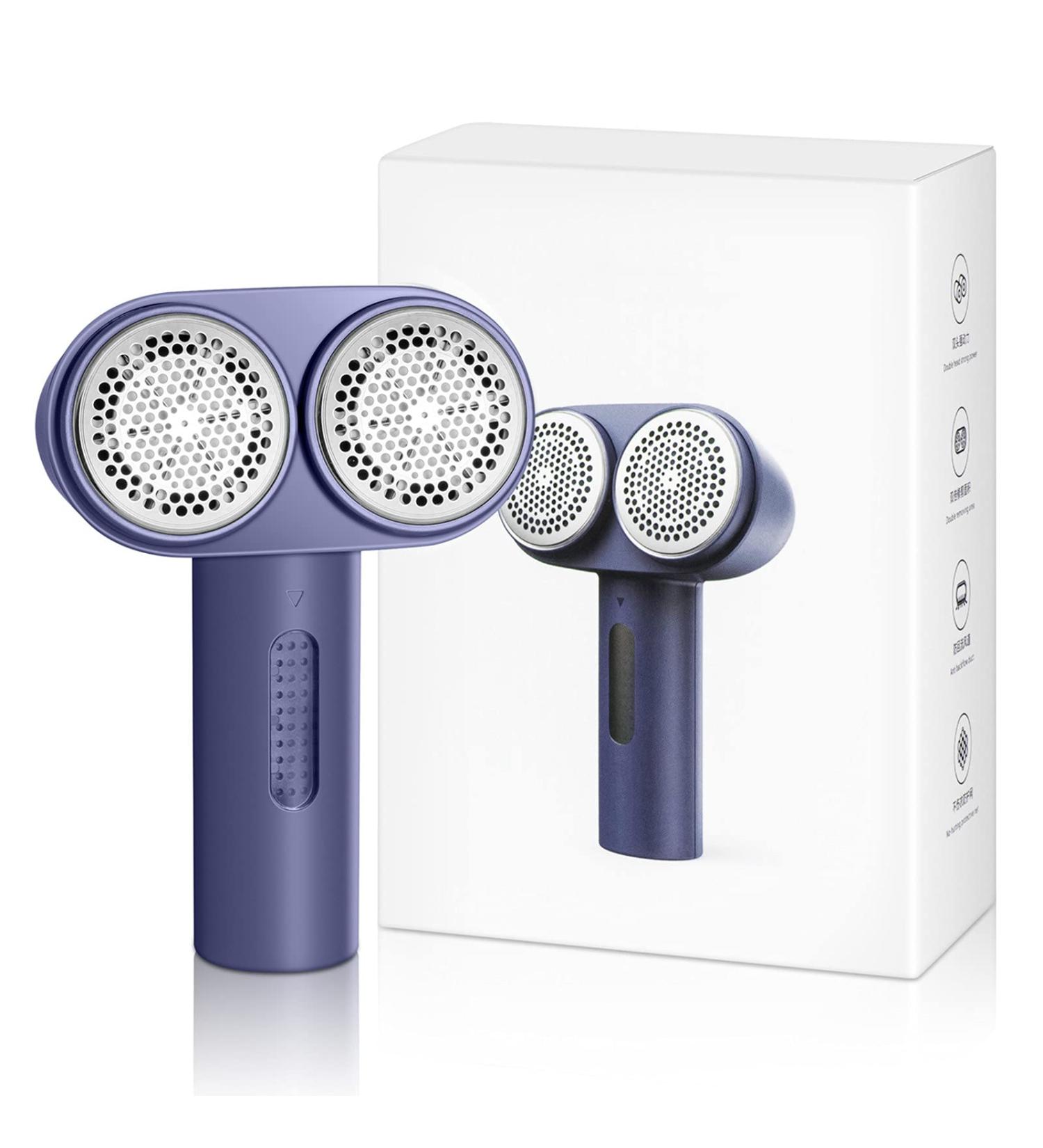 Portable Fabric Shaver & Lint Remover - Rechargeable Electric Clothes Shaver with 6 Blades - Dual-Speed Purple Fabric & Furniture Cleaner - Buy Online on SooperMarket.com
