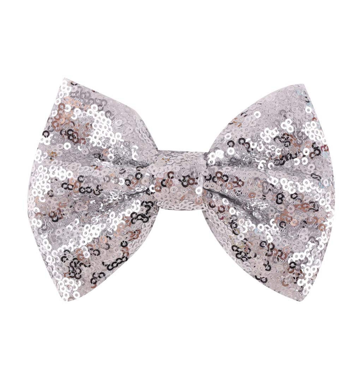 Love Fairy Fashion Bow Hairpin Sequins Hair Clip | Multicolor Options | for Children and Women (Silver) - Buy Online on SooperMarket.com