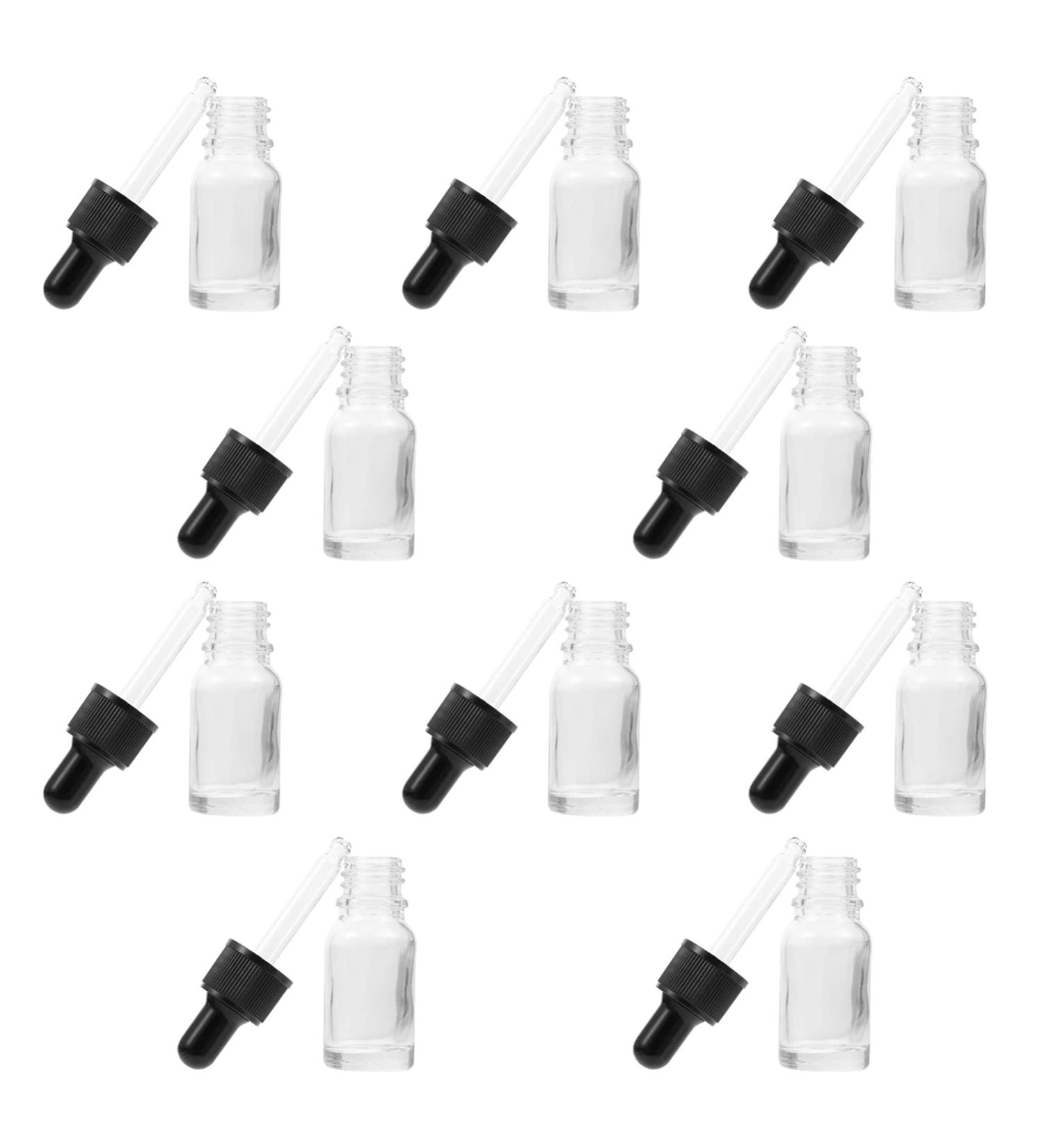 Beaupretty 10-Pack Clear Glass Essential Oil Travel Bottles - Empty Tincture Containers with Drip Tenders for International Shipping - Buy Online on SooperMarket.com
