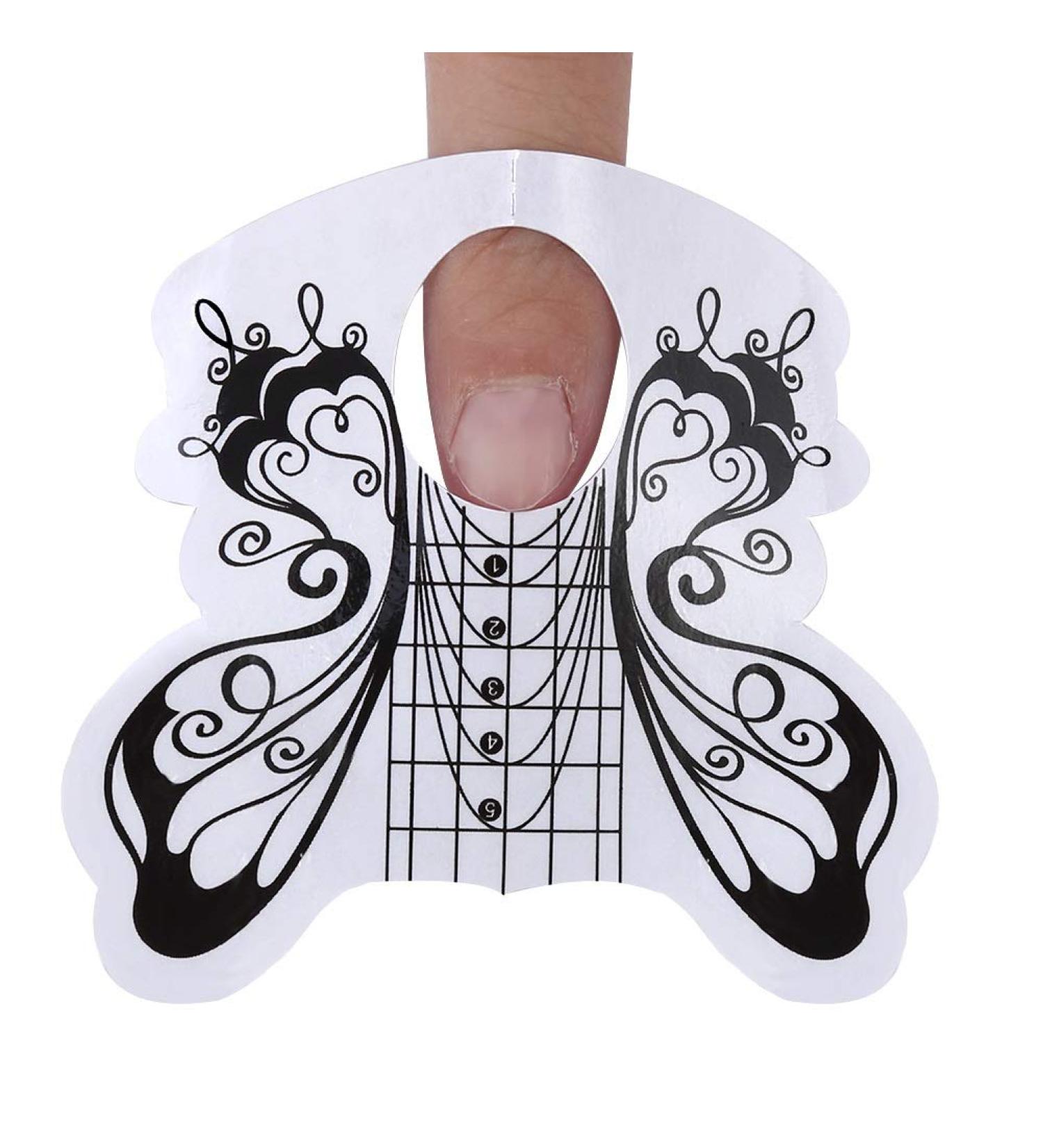 Nail Art Tips Extension Forms Guide 100pcs Oval UV Gel Tips Extension Manicure Adhesive Tool(#6)