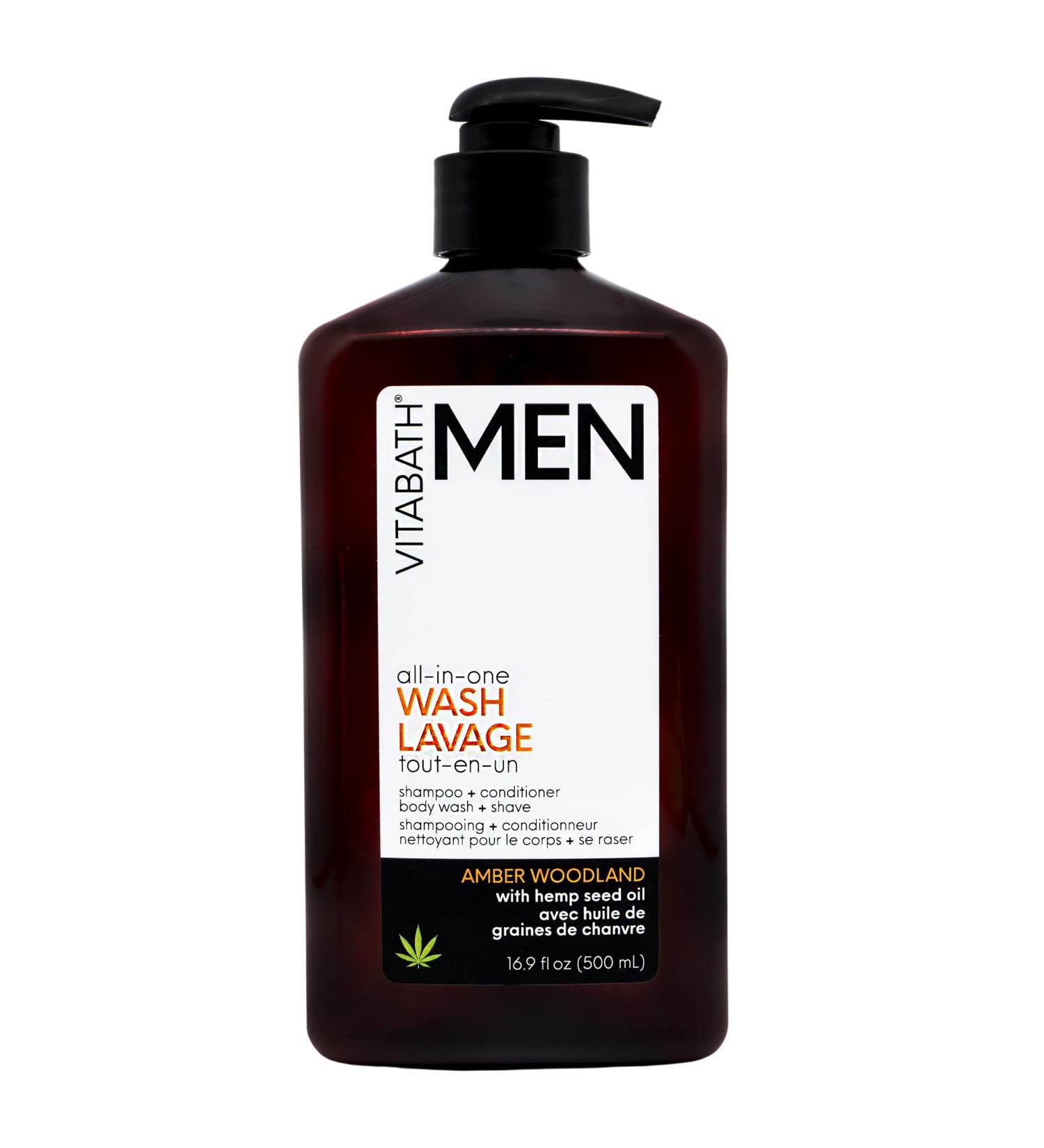Vitabath Men's Amber Woodland All-In-One Body Wash | Hydrating Cleanser Shampoo & Conditioner | Moisturizing Shower Gel for All Skin Types - 16.9 fl oz - Buy Online on SooperMarket.com