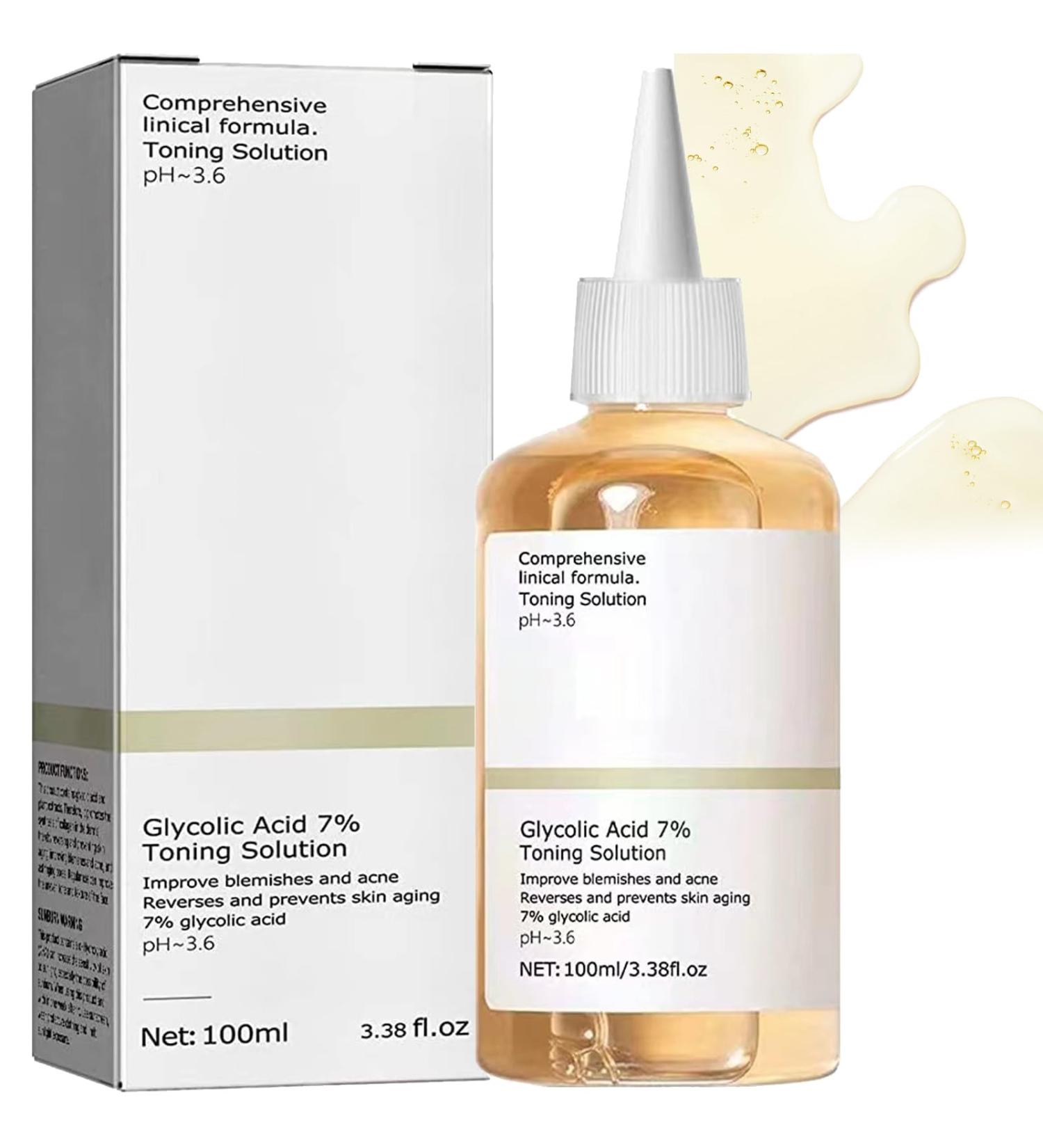 Glycolic Acid 7% Toning Resurfacing Solution Glycolic Sour 7% Toner Glycolic Acid 7% Toning Solution Glycolic Toner for Large Pores & Acne Skin Resurfacing Solution Exfoliating (1) 100 ml (Pack of 1) - Buy Online on SooperMarket.com