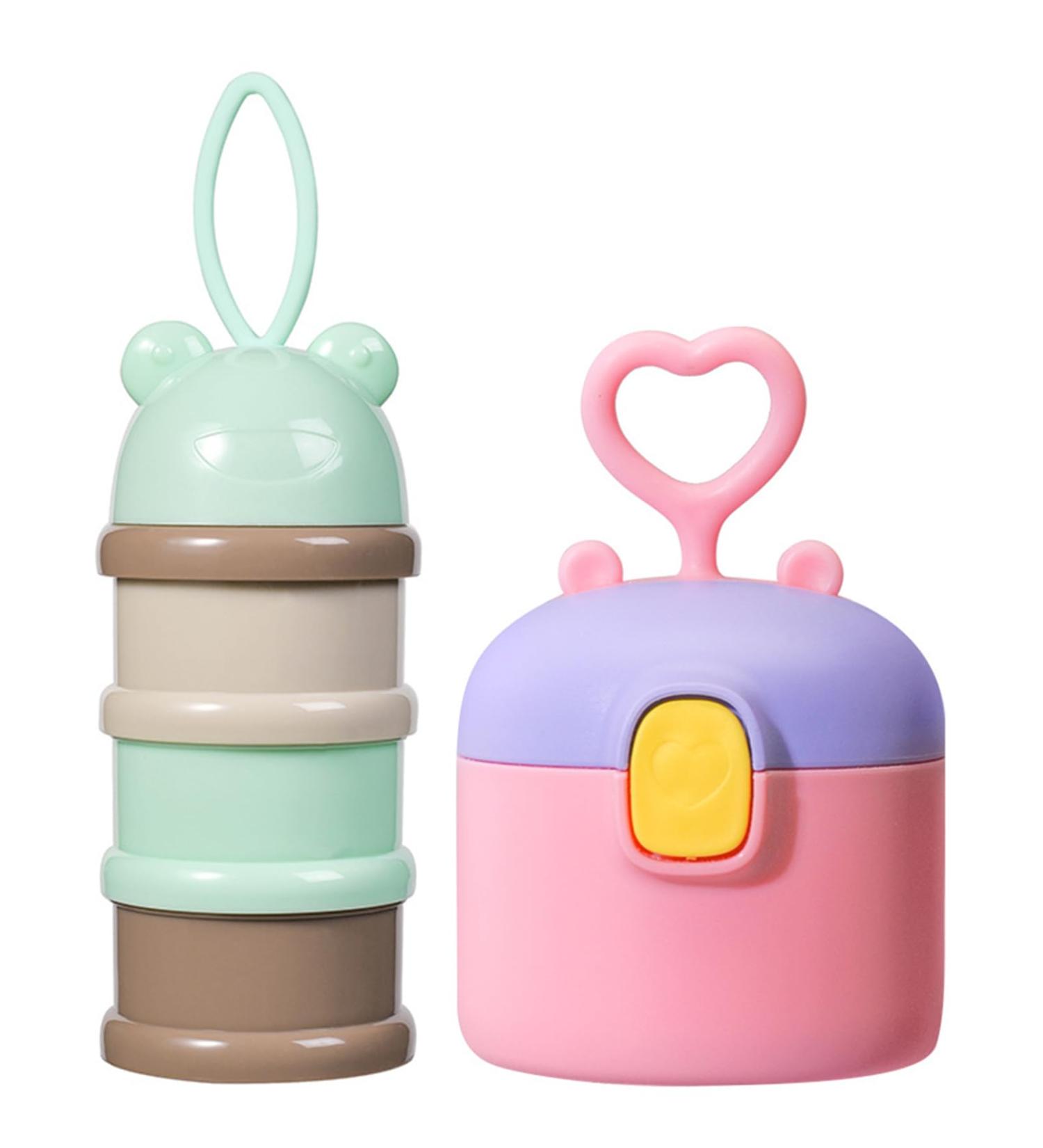 2pcs Liwein Milk Powder Dispenser Pot for Travel Feeding - Brown+Pink - Buy Online on SooperMarket.com