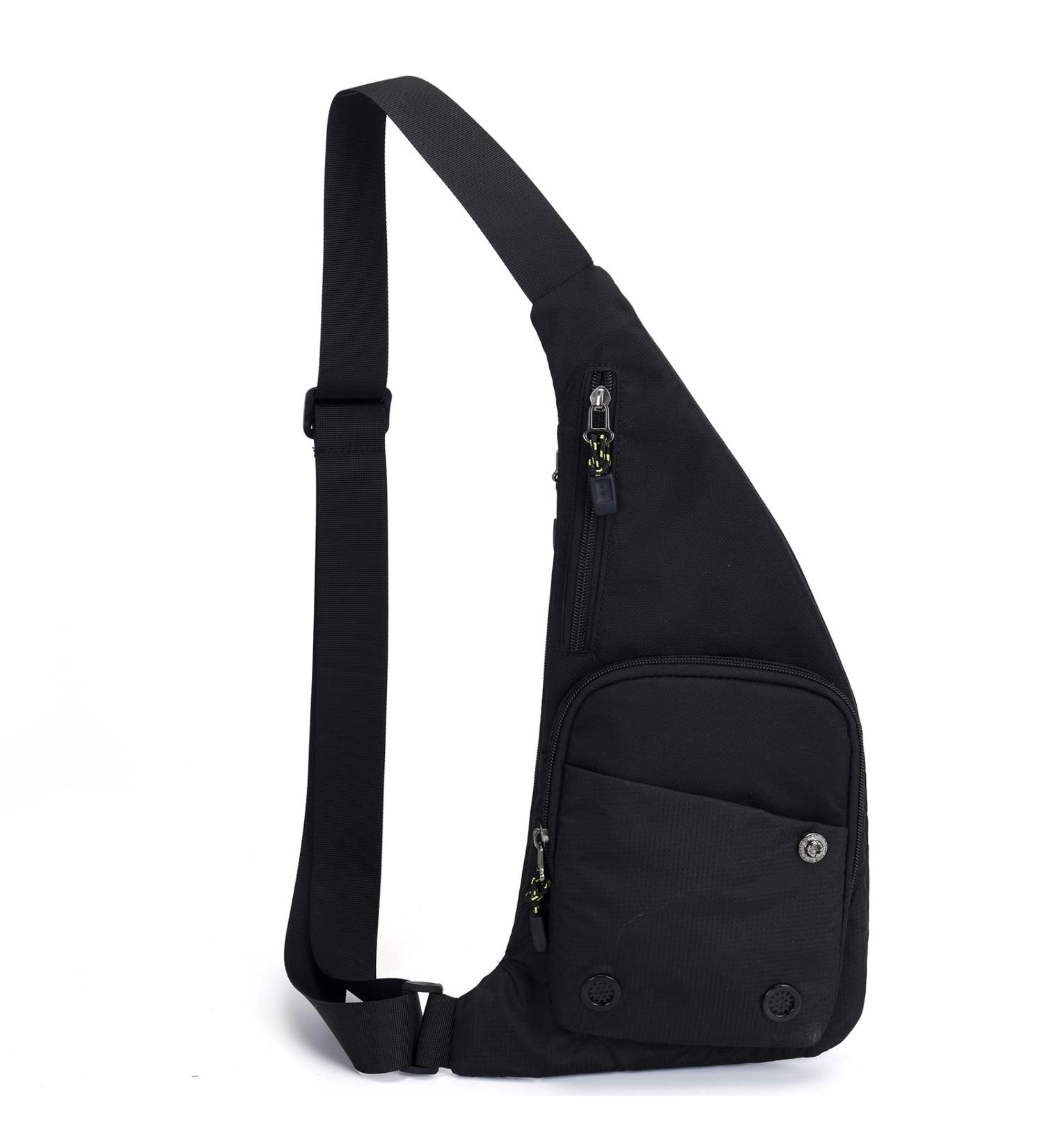 Peicees Sling Bag | Shoulder Backpack with Multiple Pockets for Outdoor Activities | Black - Buy Online on SooperMarket.com