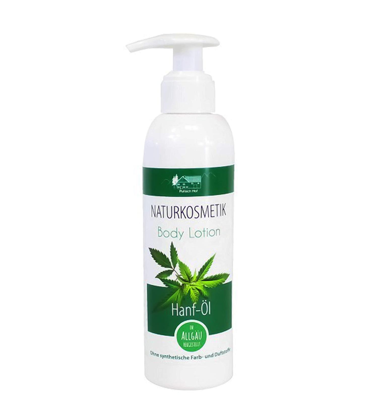 Hemp Oil Body Lotion from Pullach Hof Natural Cosmetics in pump bottle (200 ml)