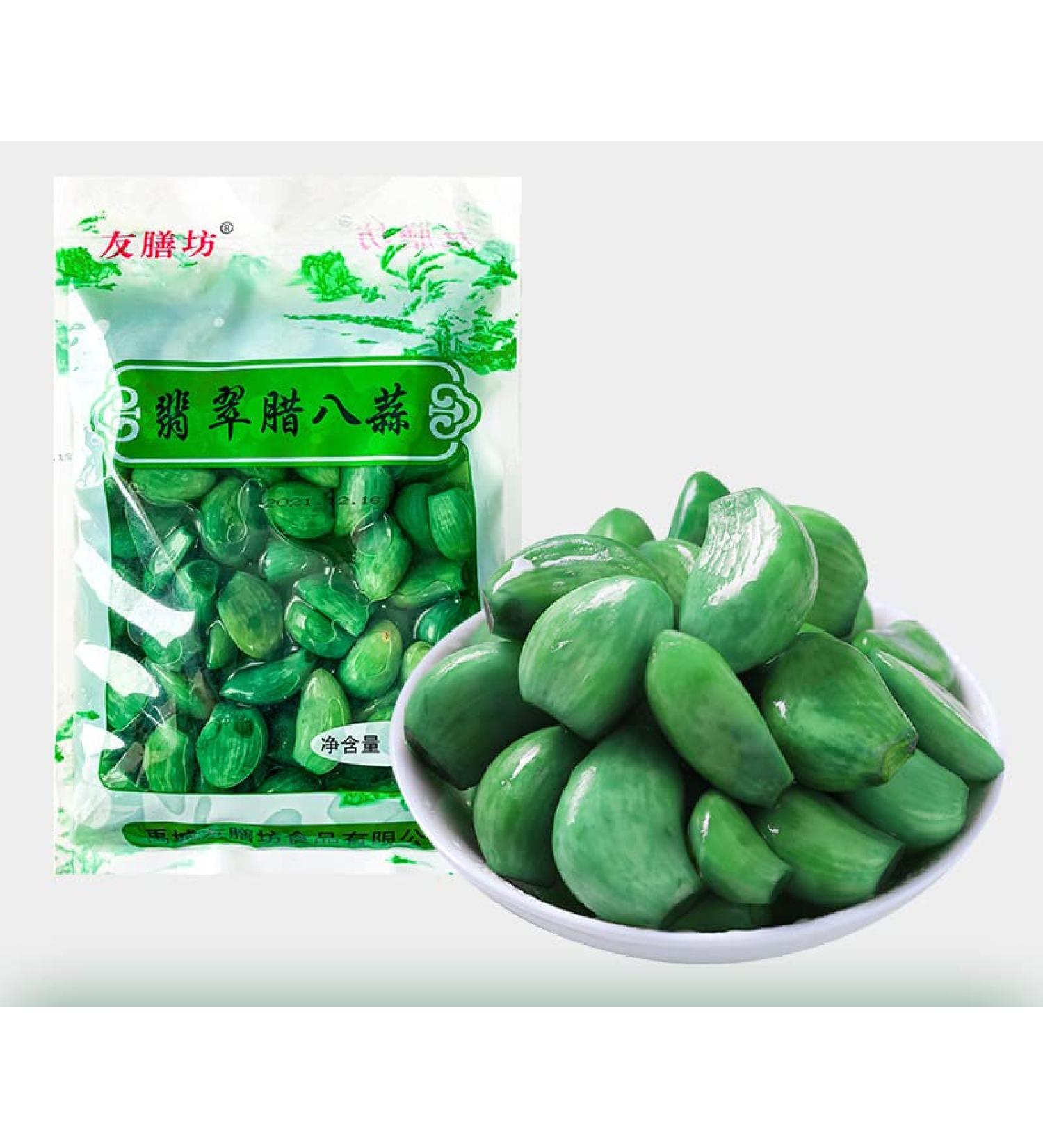 Laba Jade Garlic Pickled Vegetable with Vinegar & Fresh Green Garlic - 250g Bag - Buy Online on SooperMarket.com