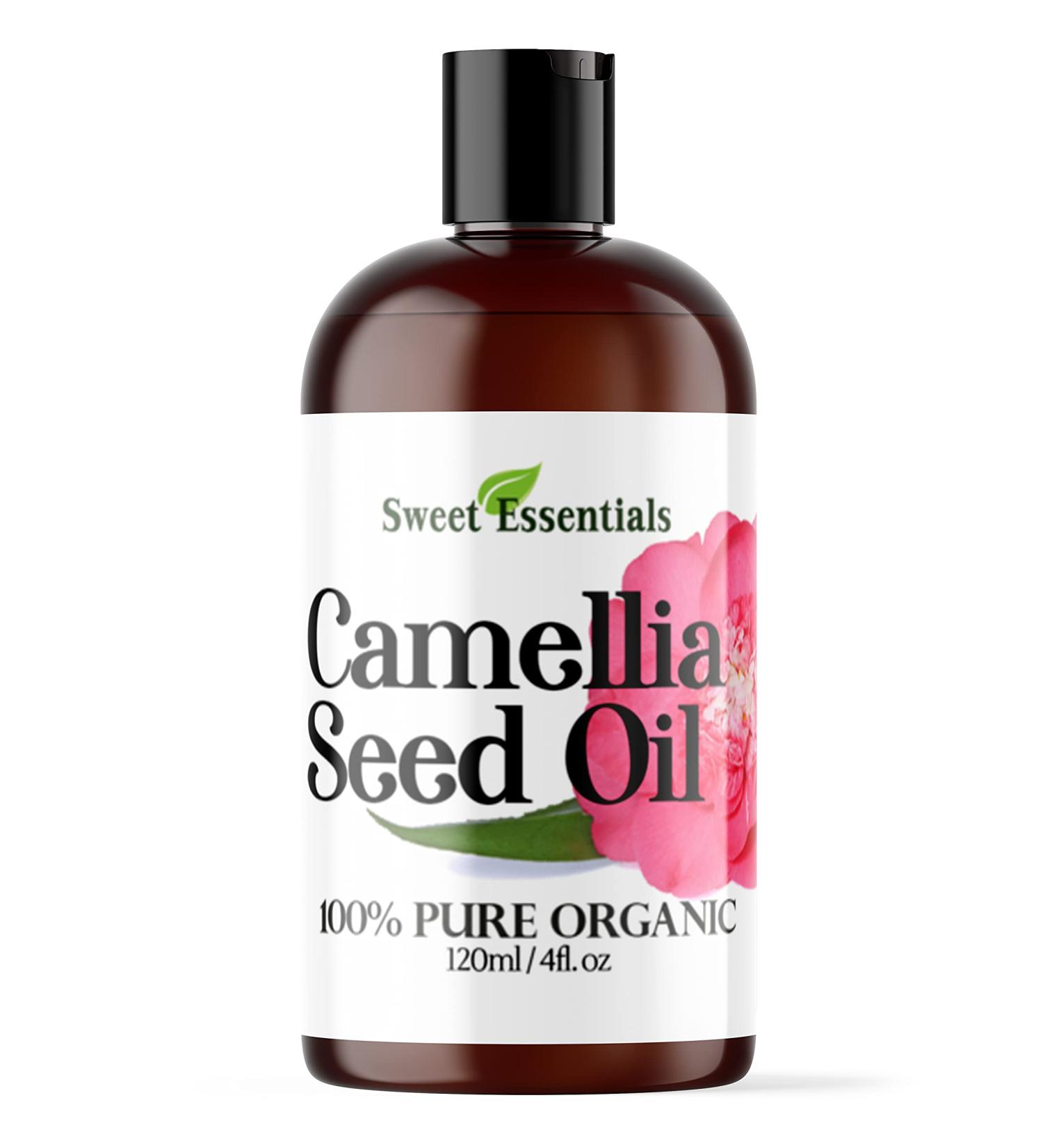 Sweet Essentials Organic Camellia Seed Oil - 100% Pure & Organic Japanese Beauty Oil for Hair & Skin - 4oz Bottle - Buy Online on SooperMarket.com