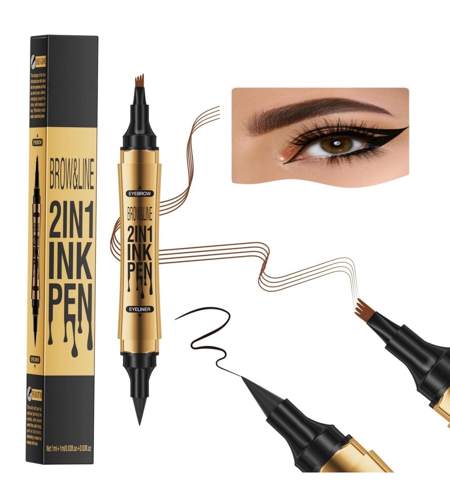 Shop 2-in-1 Magic Eyebrow Pencil | 2024 Upgraded Waterproof Microblading Pen - Light Brown & Black - Buy Online on SooperMarket.com