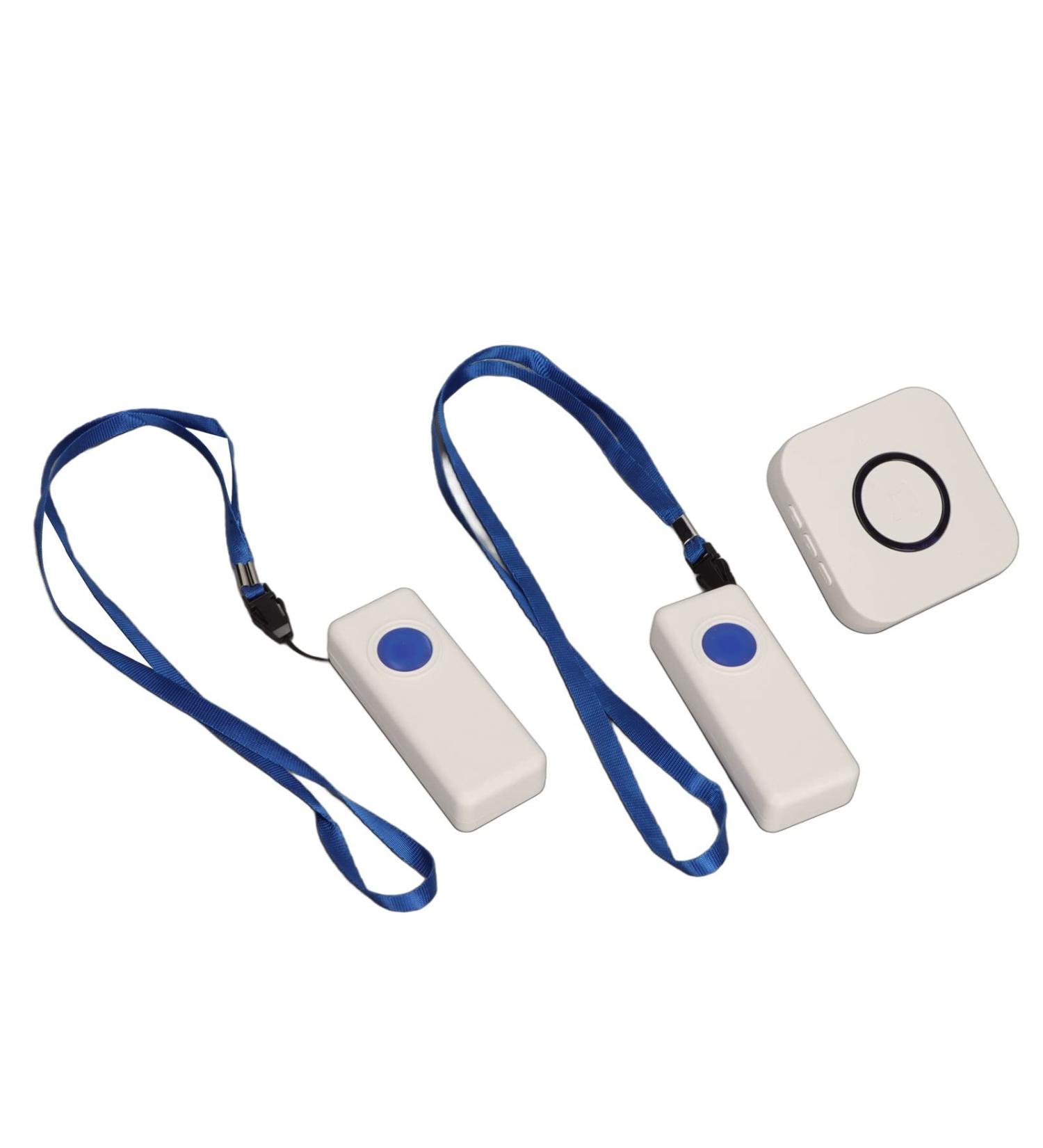 Pusokei Wireless Call Button System for Seniors - 2 Transmitters 1 Receiver 4 Volume Levels 330m Range - Ideal for Nursing Staff & Elder Care - Buy Online on SooperMarket.com