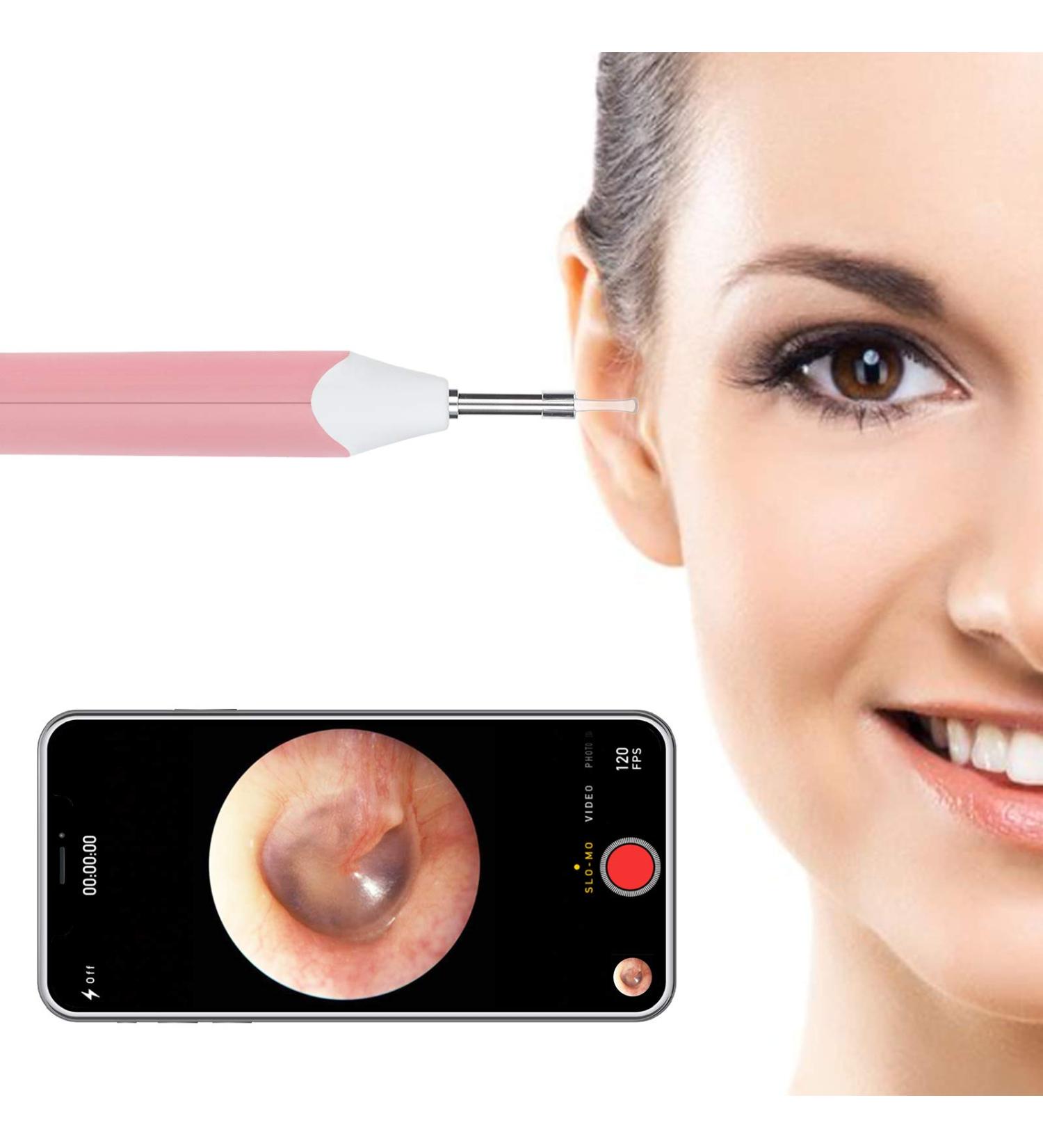 3.9mm Otoscope Ear Endoscope for Ear Wax Removal | 6-Light Ear Inspection Camera HD Waterproof Ear Scope for Kids and Adults | Pink | Compatible with Android iPhone - Buy Online on SooperMarket.com