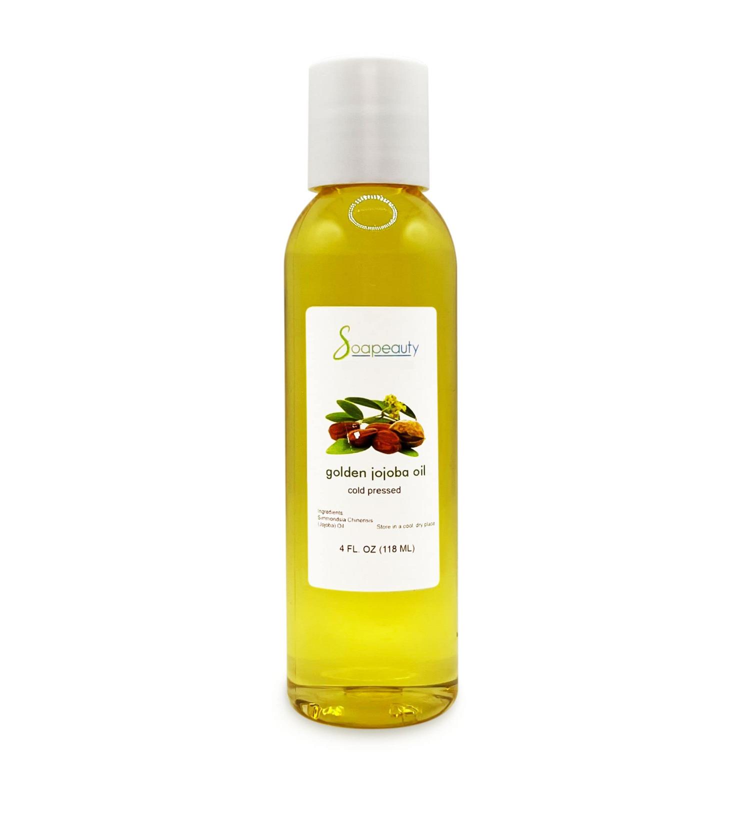 Soapeauty Golden Jojoba Oil - 100% Pure & Natural Unrefined Cold Pressed Hexane Free Moisturizing Oil for Skin Face Hair & Nails - 4 Fl Oz - International Shipping Available - Buy Online on SooperMarket.com