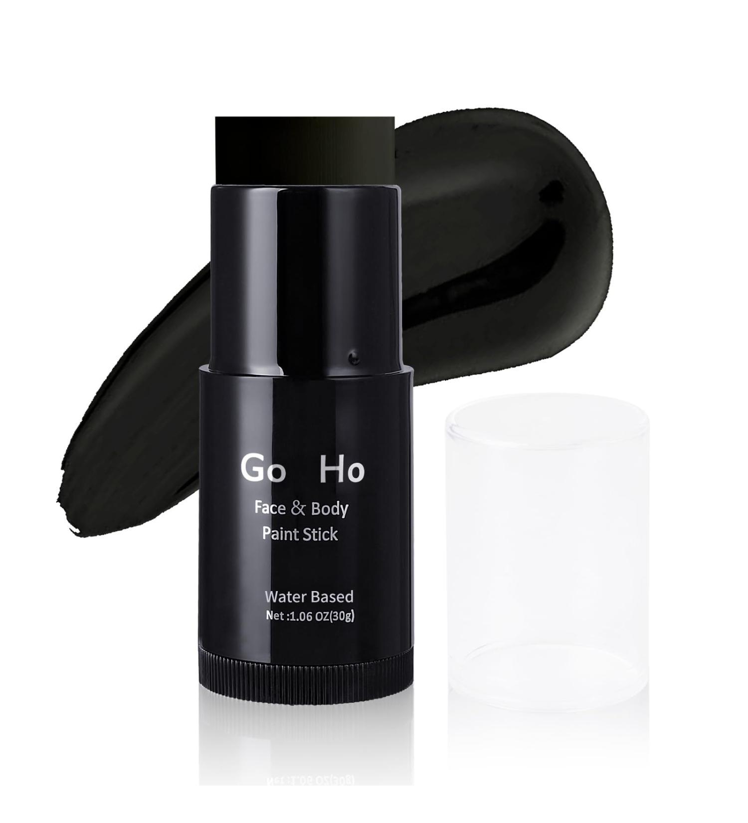Go Ho Water Based Black Face Paint Stick - 1.06 Oz Non-toxic Cream Makeup for Adults & Children - Washable & Full-coverage Body Paint Stick for Theater, Halloween, SFX, Cosplay - Buy Online on SooperMarket.com