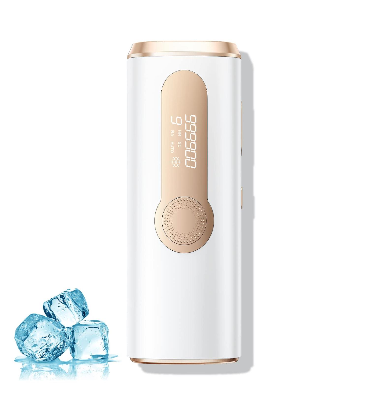ZKMAGIC IPL Laser Hair Removal Device - Painless, 3-in-1 Ice Cooling Hair Remover for Women and Men - 9 Levels, 2 Modes - Long Lasting Results - Whole Body White Gold - Buy Online on SooperMarket.com