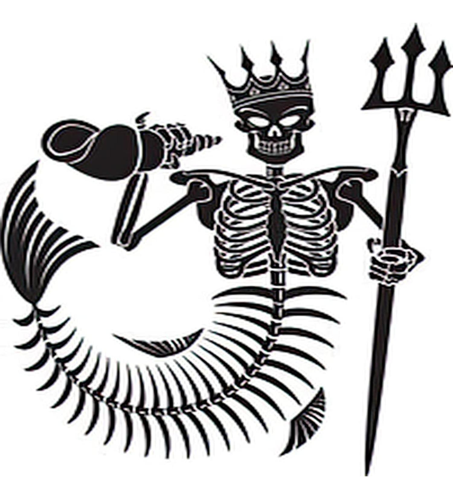 Dopetattoo Skeleton of Neptune Poseidon Temporary Tattoos - 6 Sheets, Neck Arm Chest, for Women Men Adults - Buy Online on SooperMarket.com