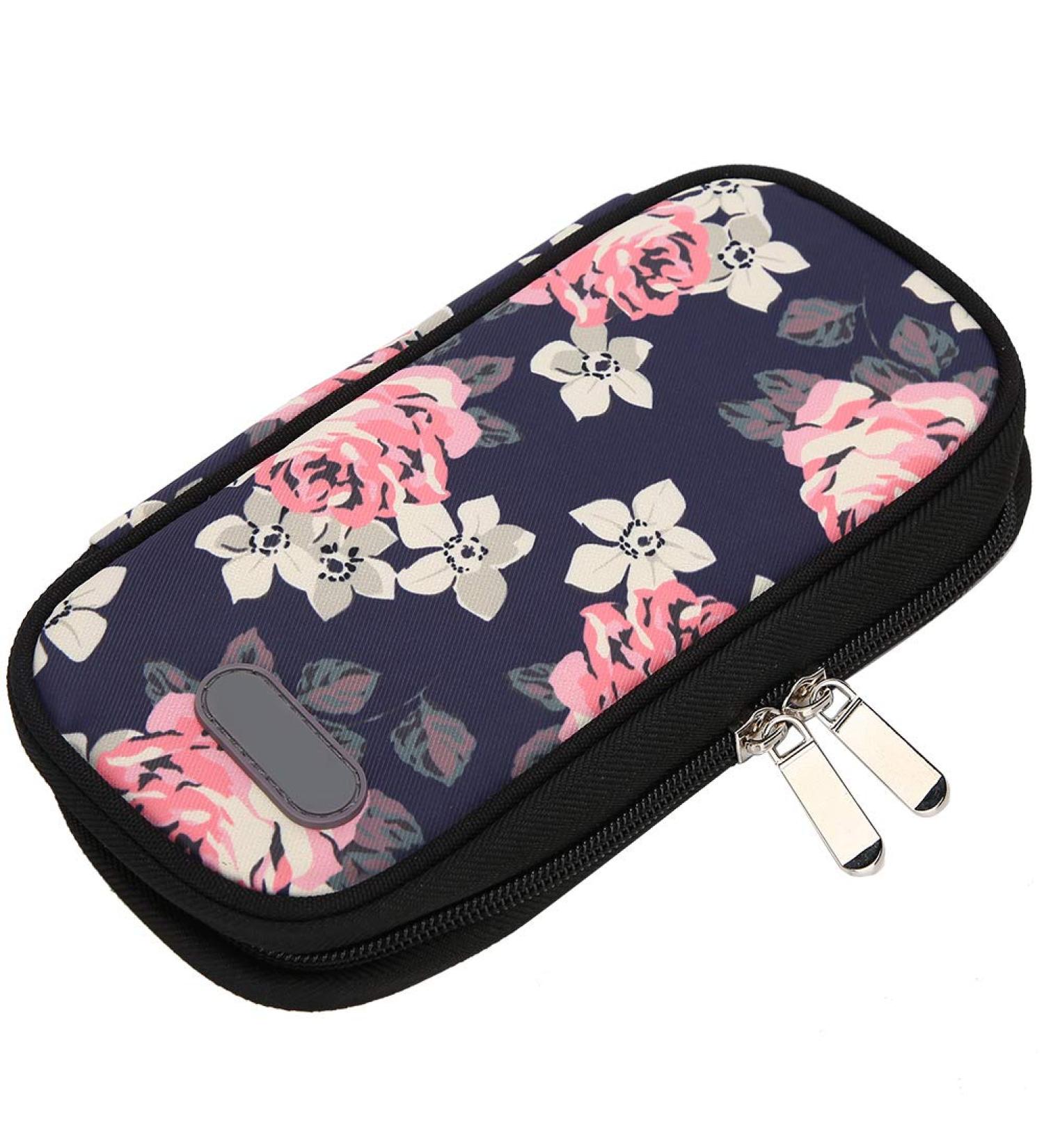 Kadimendium Insulin Cold Storage Bag - Waterproof Eco-Friendly Cool Bag for Patient Care (Black Red Flower) - Buy Online on SooperMarket.com