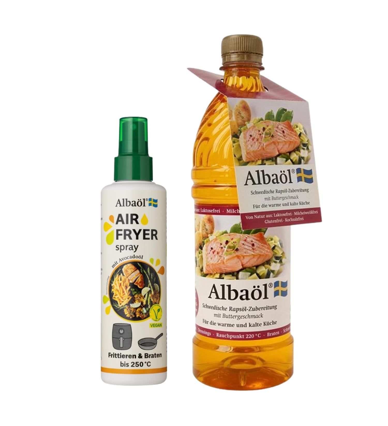 Alba l Air Fryer Spray 190ml + 750ml | Perfect for All Hot Air Fryers & Cooking up to 250 C - Buy Online on SooperMarket.com