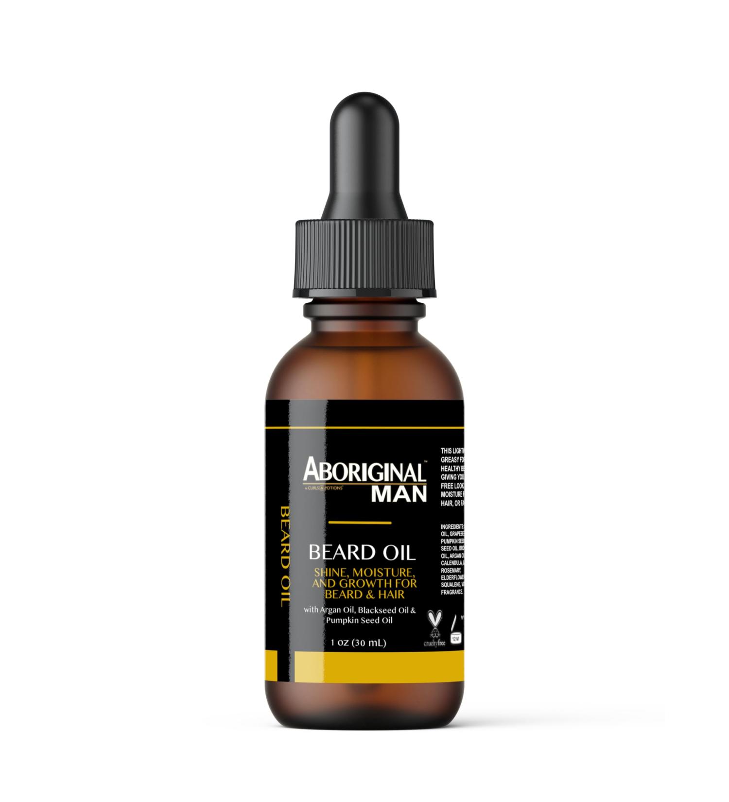 Curls & Potions Aboriginal Man Beard Oil | Promotes Growth Softens & Moisturizes Beard | International Shipping Available - Buy Online on SooperMarket.com