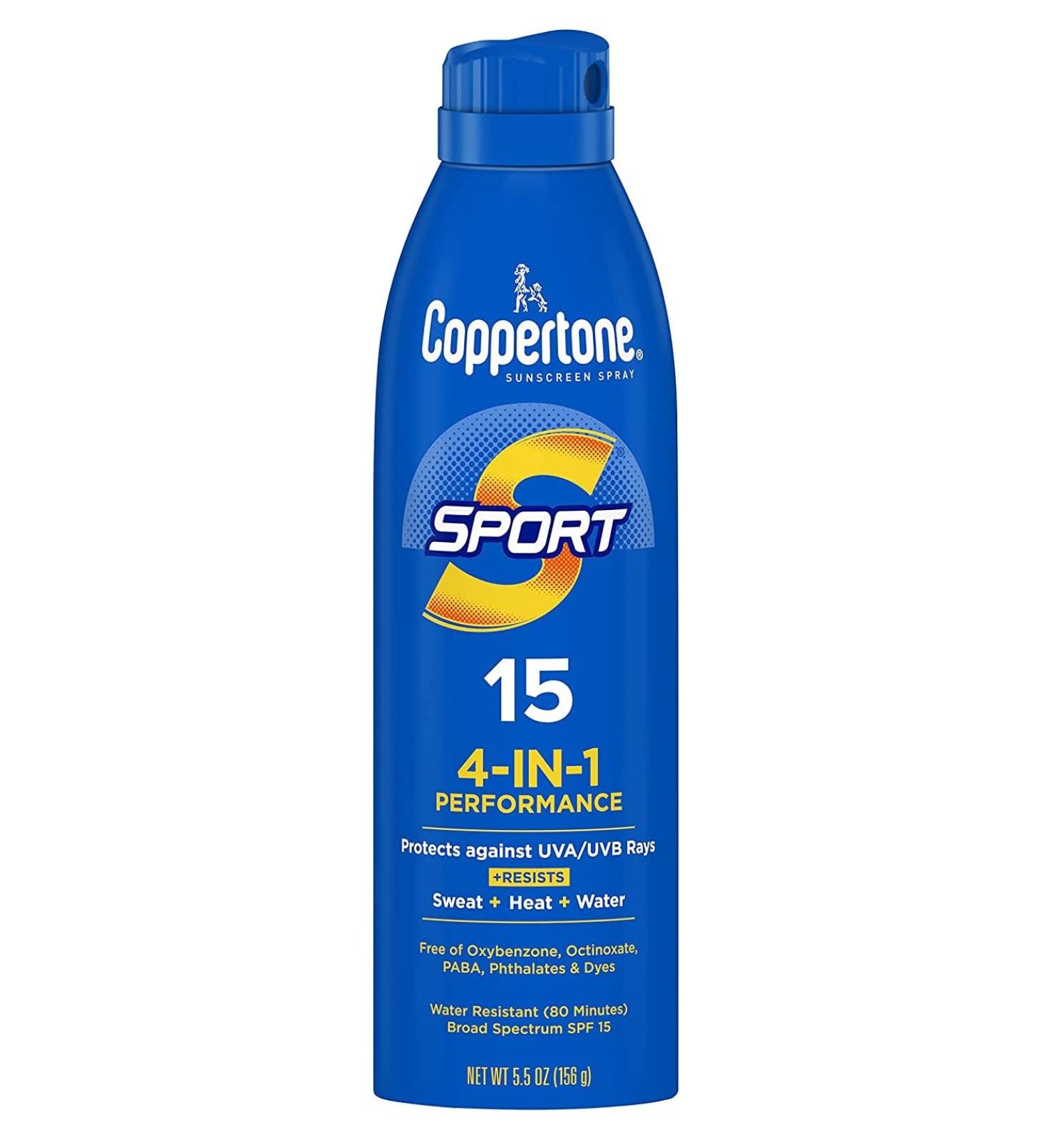 Coppertone Continuous SPF 15 Spray Sport 5.5 oz Water-Resistant 3 Pack - Buy Online on SooperMarket.com