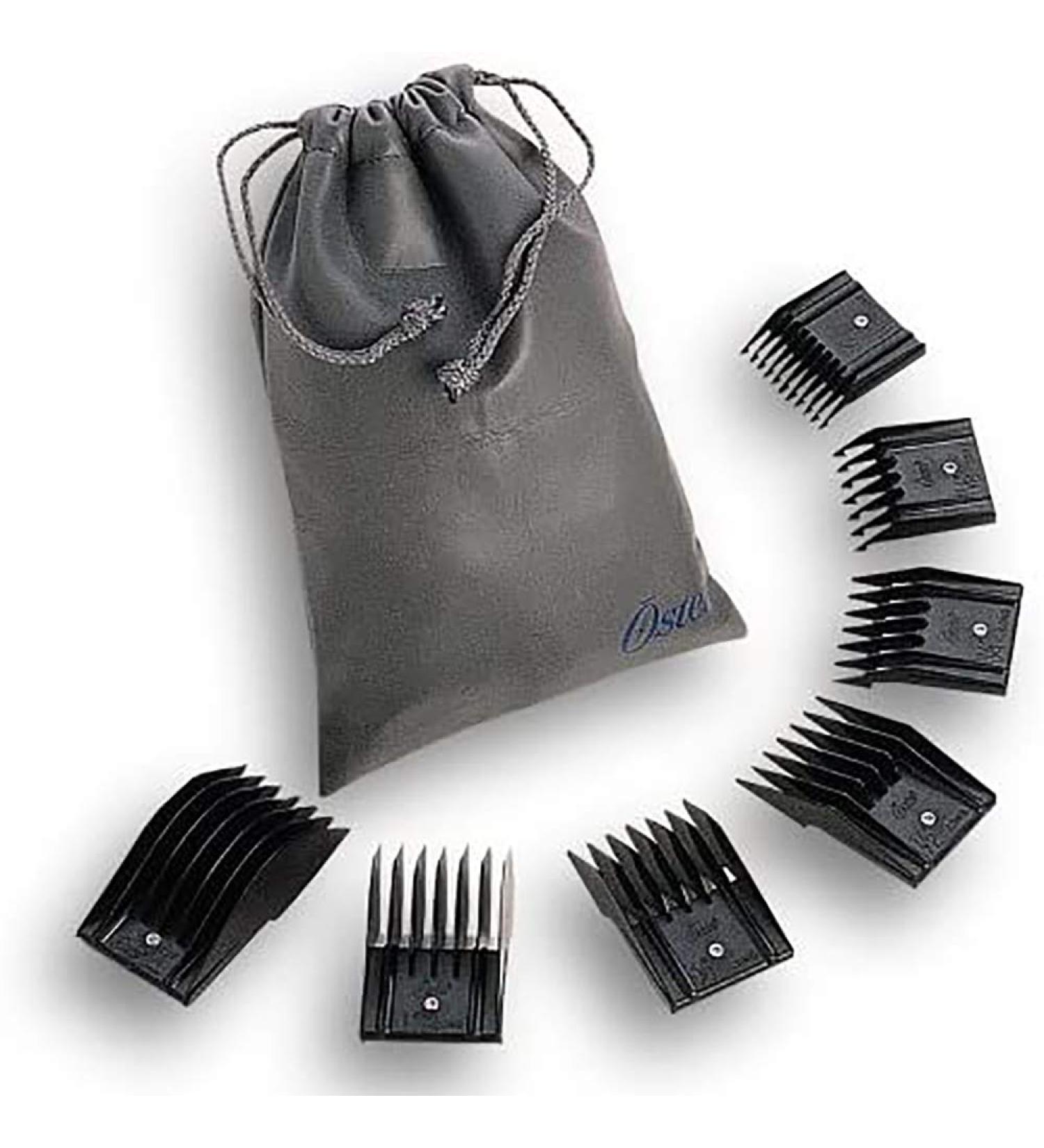 Oster Universal Comb Attachment Blade Guard 7-Piece Set Size # 0 1 2 4 6 8 10 for Oster Professional Clippers BLACK