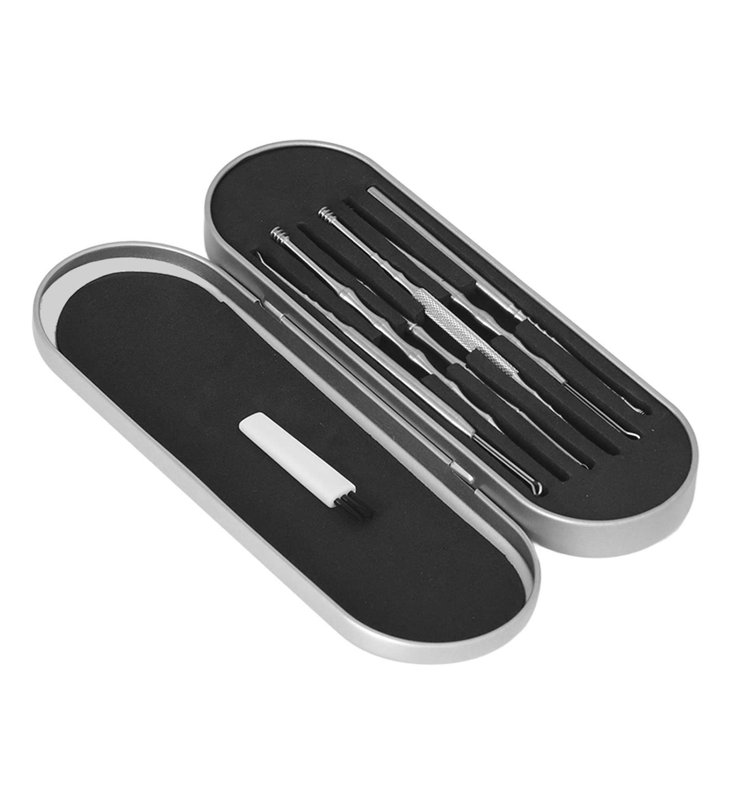 Stainless Steel Ear Wax Remover Kit - Portable Ear Cleaning Tool for Home & Travel (Silver) - Buy Online on SooperMarket.com