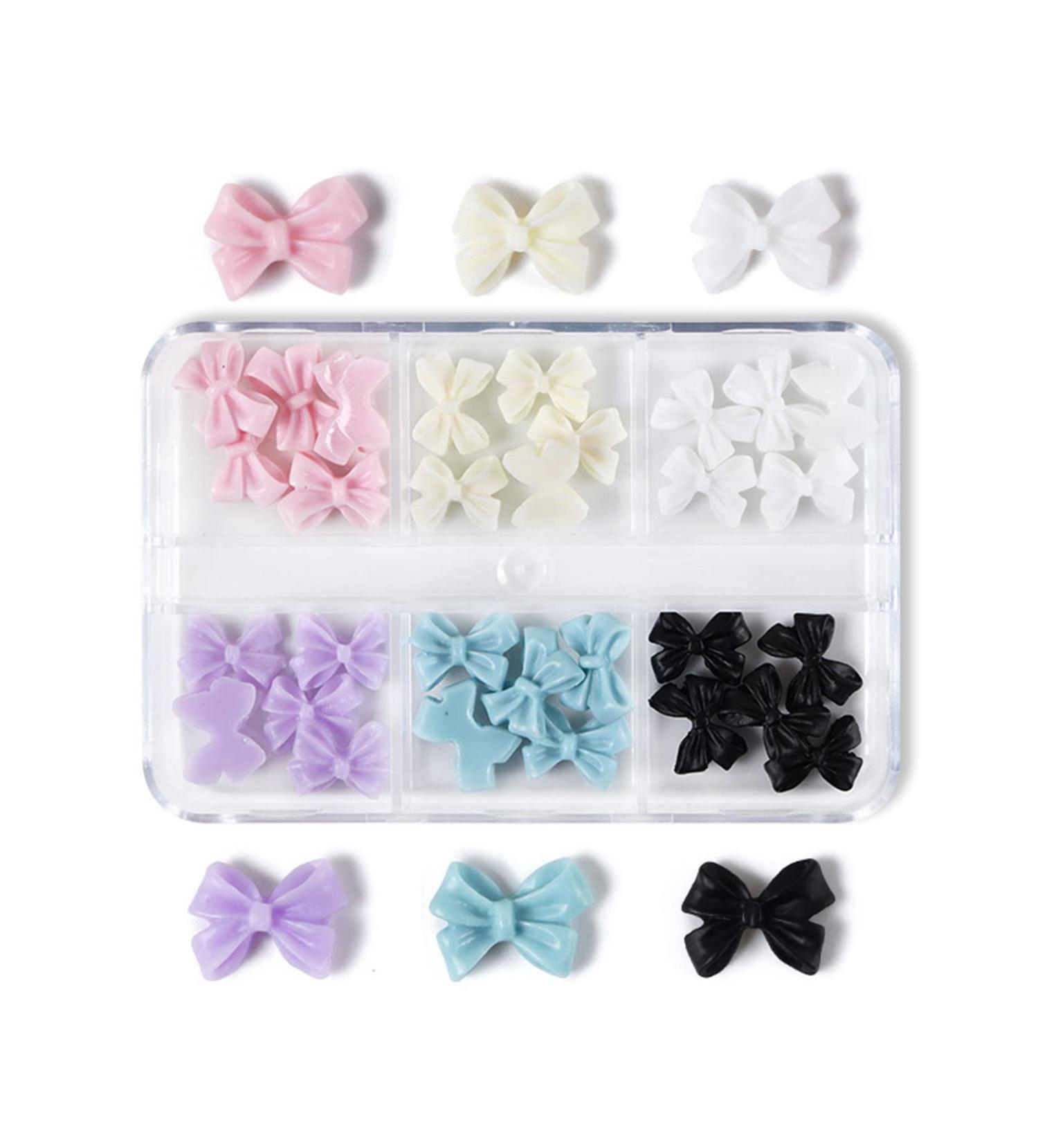 30 3D Nail Art Decorations 3D Bows Nail Colorful Bowknot Nail Accessories For Nail Art Designs DIY Crafting Bows Nail - Buy Online on SooperMarket.com