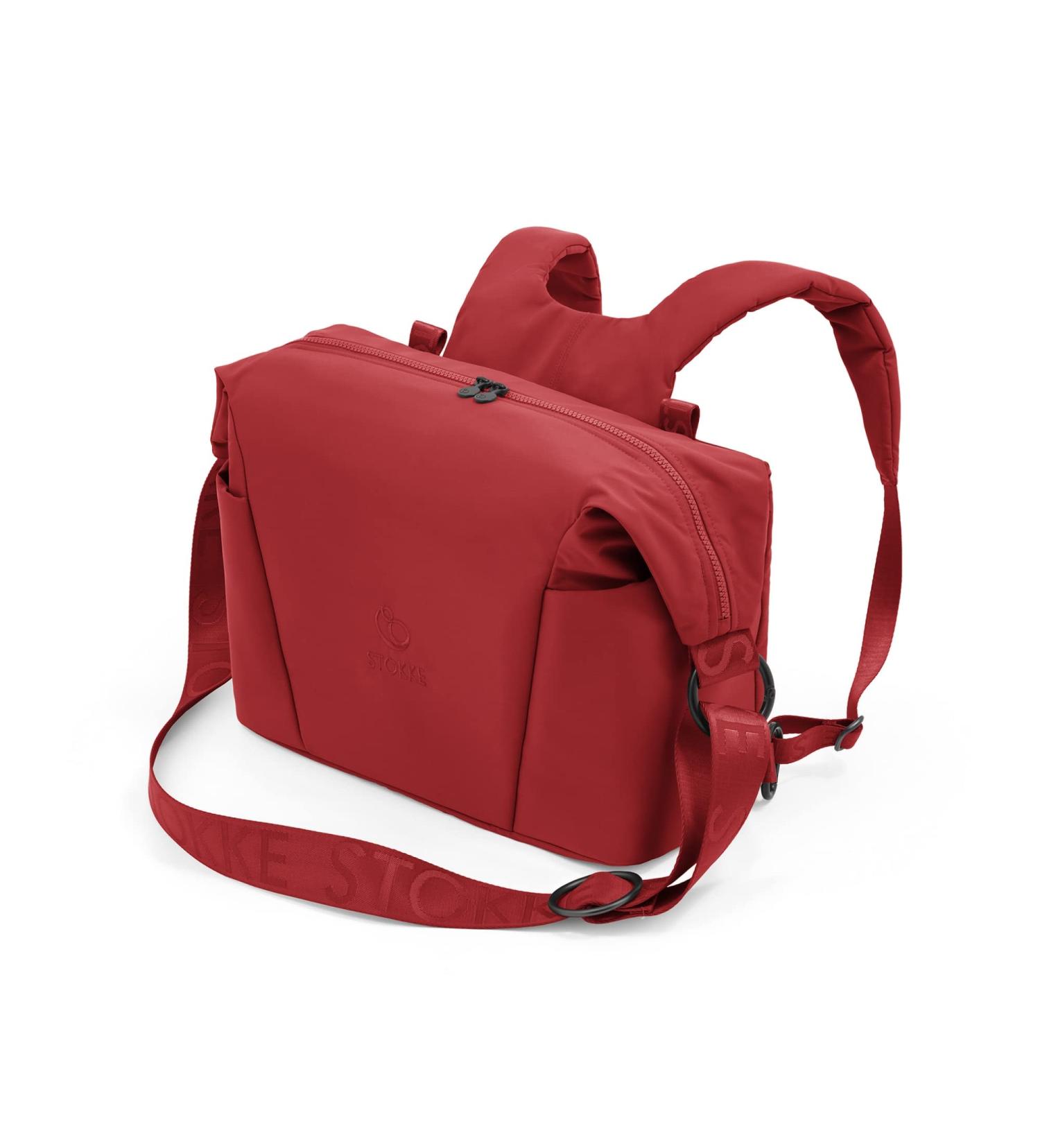 Stokke Xplory X Wrap Pocket - Versatile Shoulder Bag & Backpack Foldable UPF 50+ Water-Repellent Easy to Clean - Ruby Red - Buy Online on SooperMarket.com
