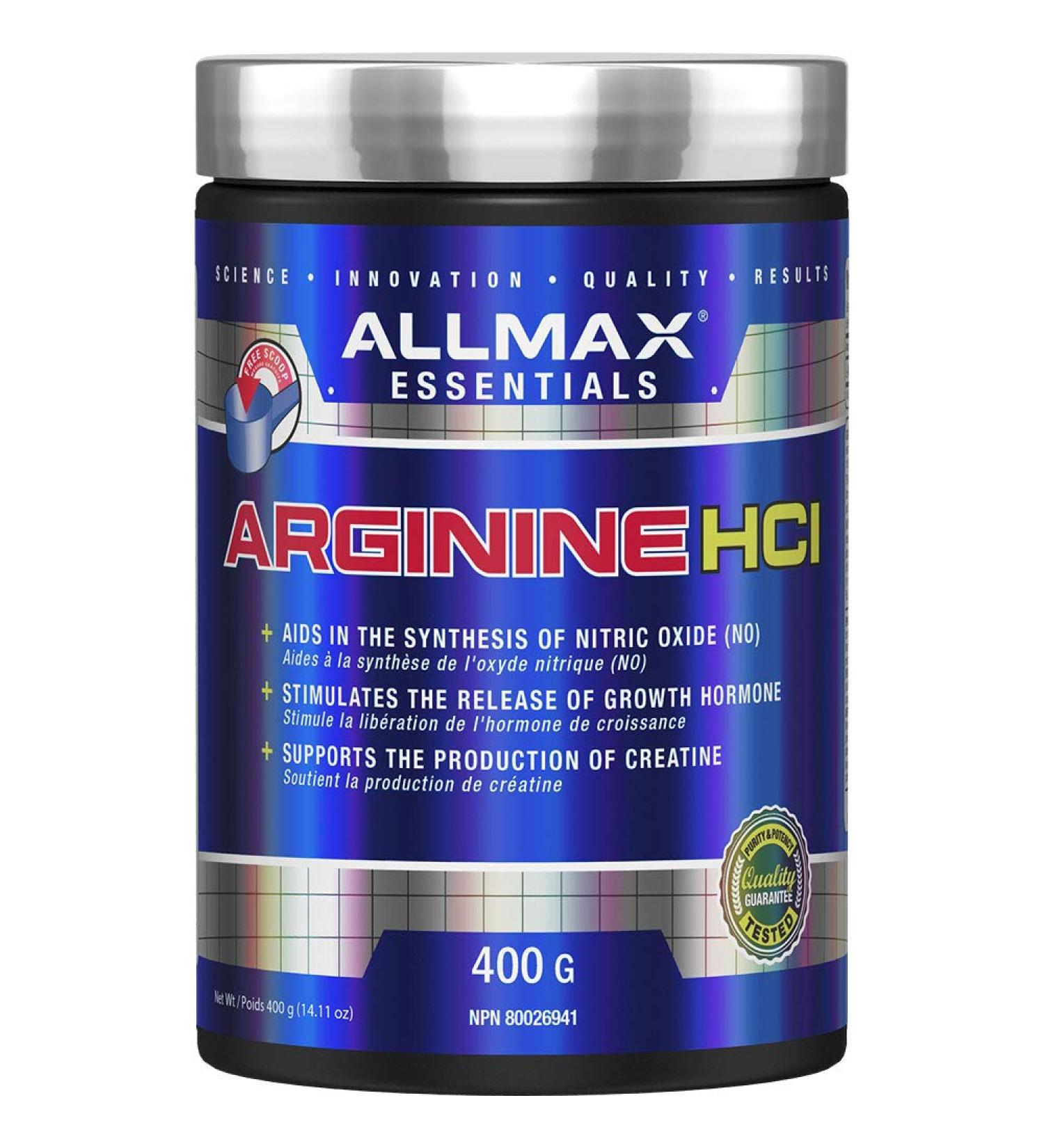 ALLMAX Nutrition Arginine Hcl - Maximum Strength + Absorption - Pharmaceutical Grade 400g 400 g (Pack of 1) - Buy Online on SooperMarket.com