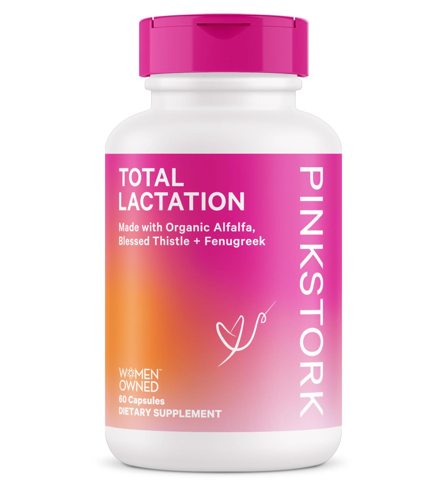 Pink Stork Total Lactation: Breast Feeding Essentials Lactation Supplements for Increased Breast Milk Women-Owned 60 Capsules - Buy Online on SooperMarket.com