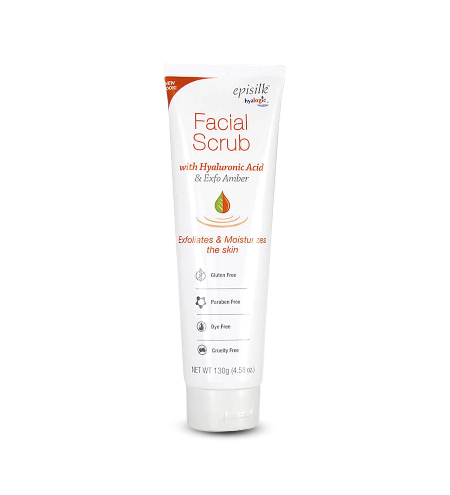 Hyalogic Episilk Facial Scrub - Gentle Exfoliating Face Wash with Hydrating Hyaluronic Acid | Daily Deep Cleanser & Makeup Remover - 130g - Buy Online on SooperMarket.com