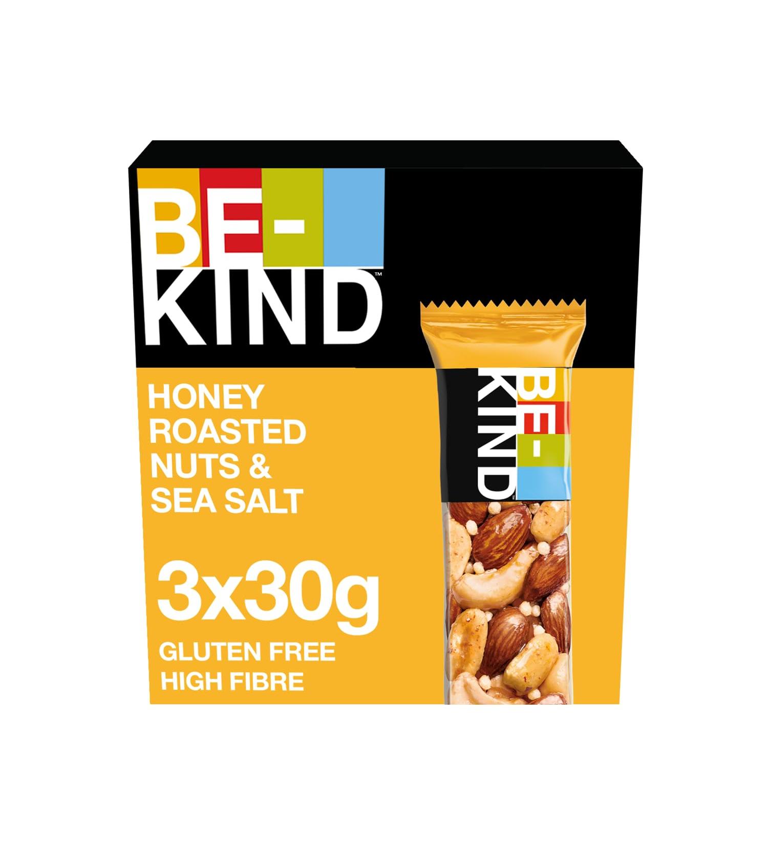 Buy BE-KIND Honey Muesli Bar - Gluten Free Snack with Honey Roasted Nuts & Sea Salt - 3 Pack (90g) - International Shipping Available - Buy Online on SooperMarket.com