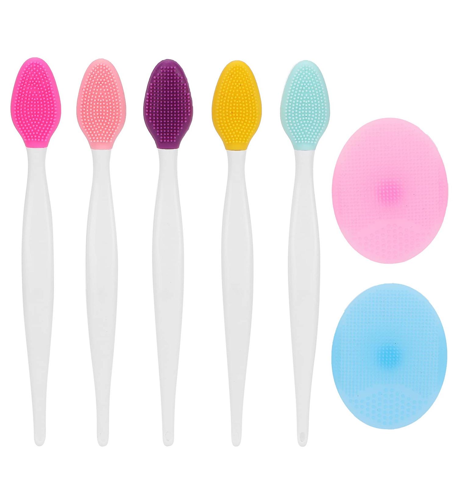 JUOPZKENN Silicone Exfoliating Lip Brush Silicone Facial Cleansing Brush Silicone Face Pore Cleaner Face Nose Lip Exfoliating Brush Set for Home Gift - Buy Online on SooperMarket.com