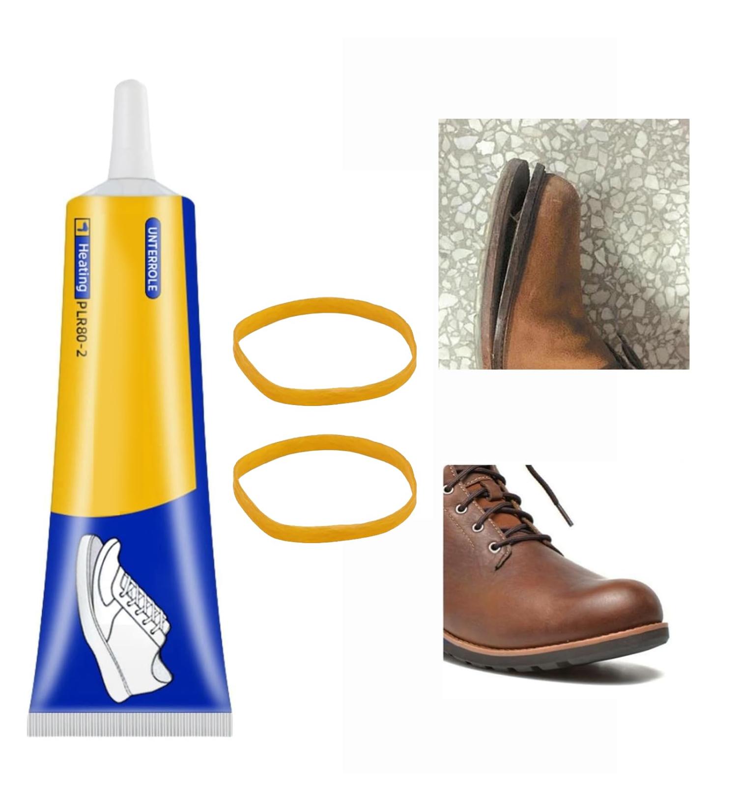 FunnAura 60ml Transparent Shoe Goo Non-Hardening Shoe Glue Sole Repair Waterproof for Repairing Worn Shoes with 2PCS Rubber Band - Buy Online on SooperMarket.com