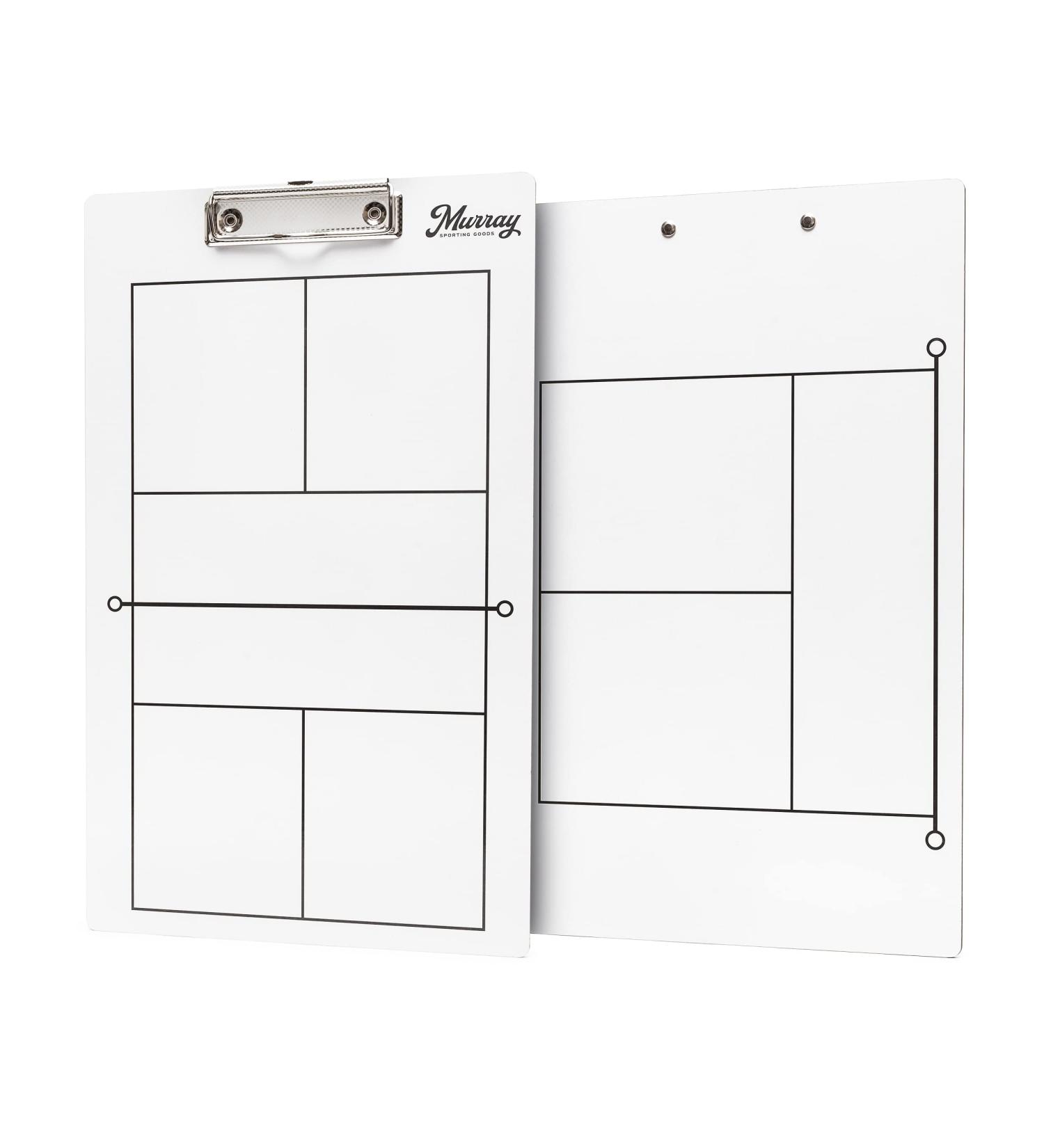 Murray Sporting Goods Pickleball Coaches Clipboard | Dry Erase Double-Sided Pickleball Clipboard for Coaching | Double-Sided Pickleball Coach Marker Whiteboard - Buy Online on SooperMarket.com