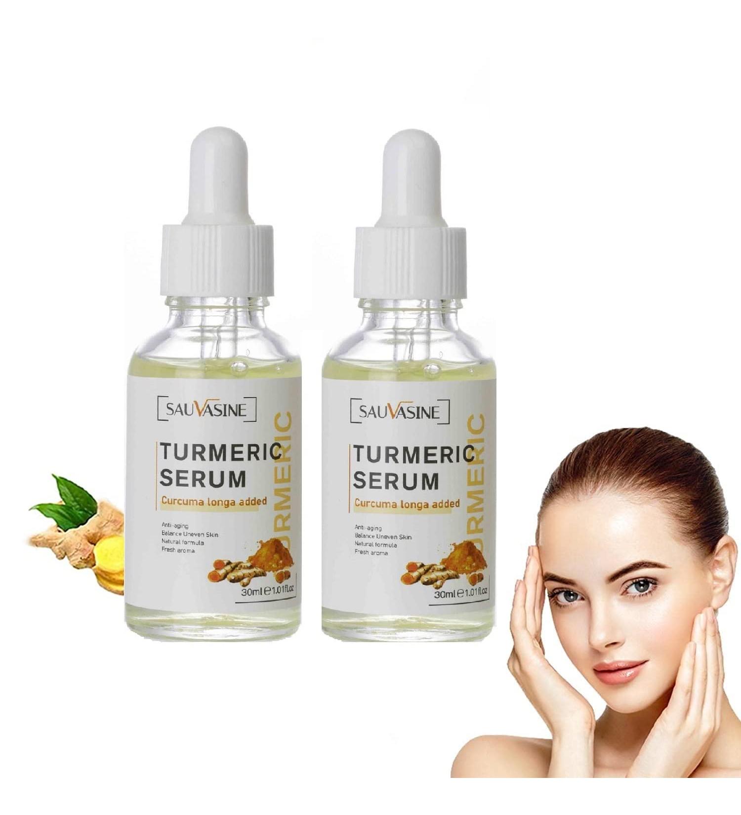 2Pcs 2023 New Turmeric Dark Spot Corrector Serum - Skin Care Moisturizing Repair Serum for Bright Skin | Turmeric Repair Face Serum (60ml) - Buy Online on SooperMarket.com