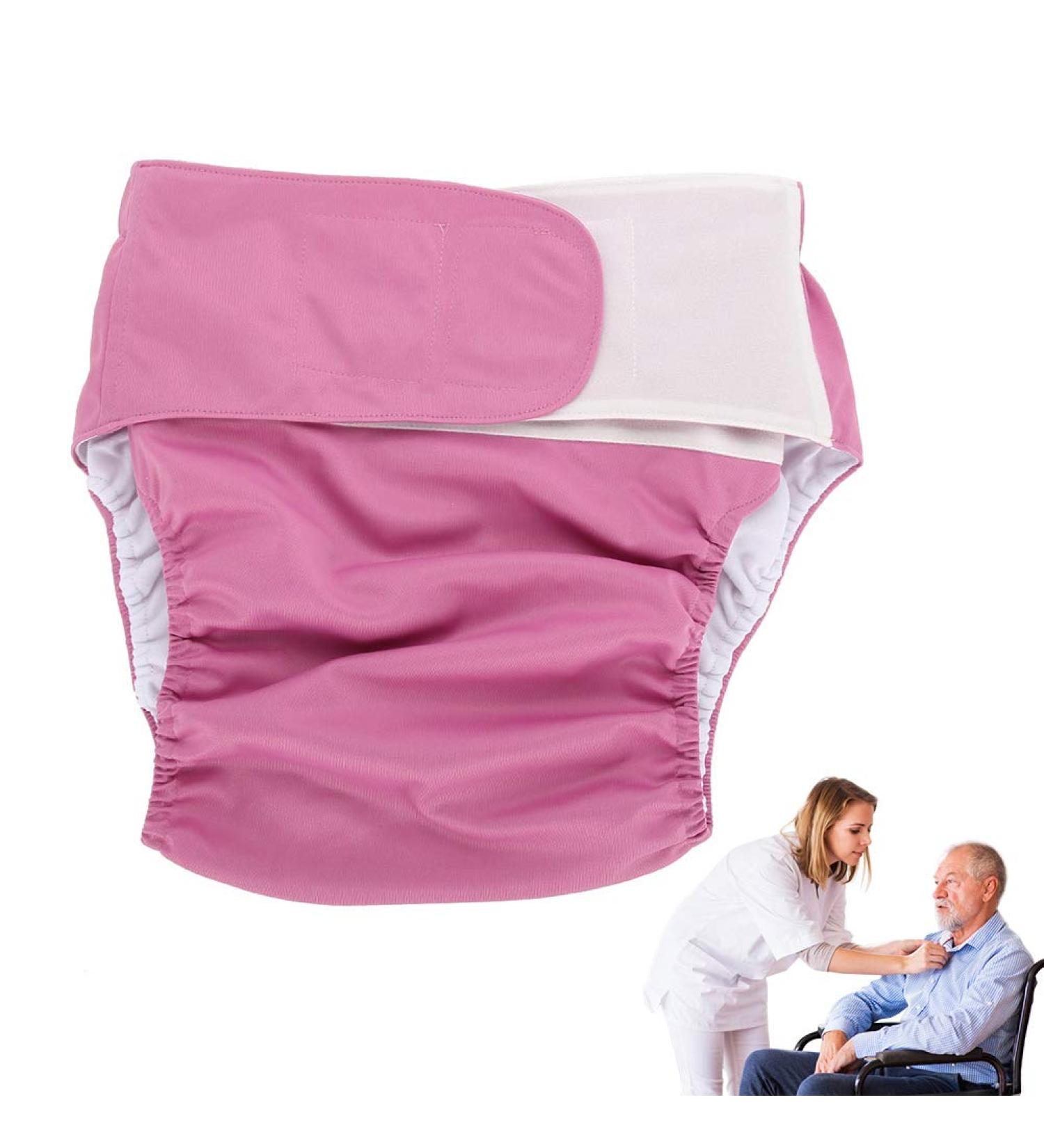 Adjustable Adult Cloth Diapers Pants | Washable & Reusable | Leak-Free Incontinence Care Underwear for Elderly | Pink - Buy Online on SooperMarket.com