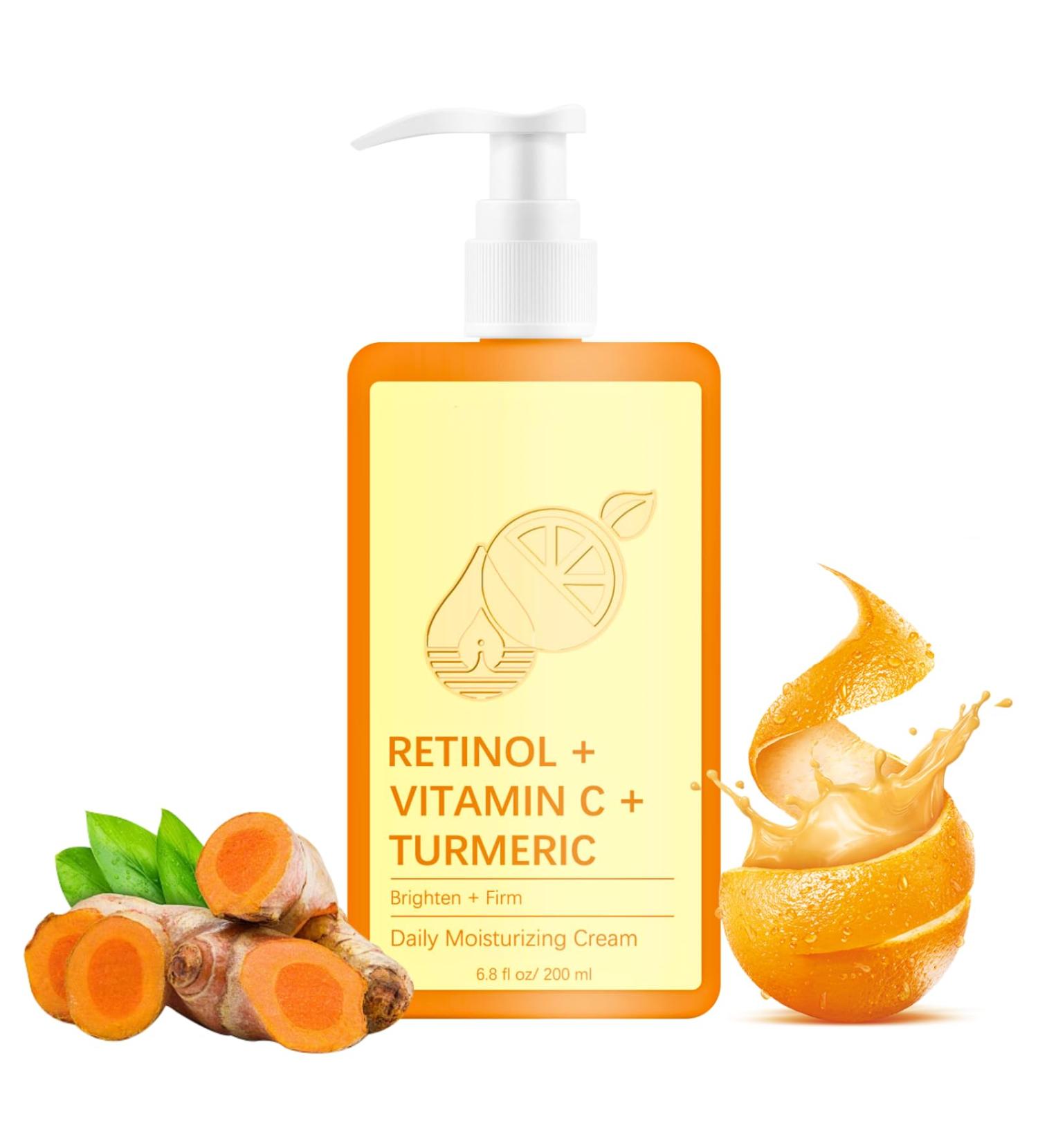 Vitamin C Cream Vitamin C Body Lotion Vitamin C Body Cream Large-capacity Body Moisturiser With Vitamin C Turmeric And Retinol Vitamin C Dry Skin Moisturiser Body Skin Care Smooth Skin 200ml - Buy Online on SooperMarket.com