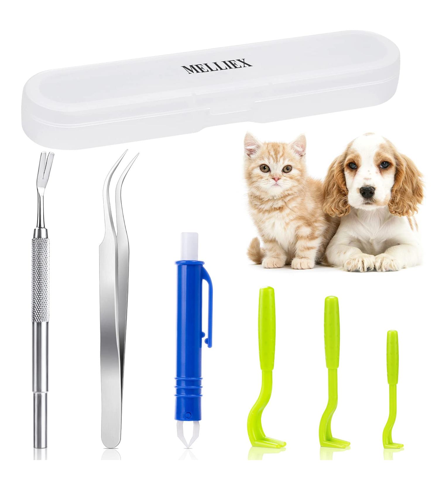 Melliex Tick Pliers Set - 6-Pack Stainless Steel Tick Removers for Humans Dogs Cats & Children | Safe & Easy Tick Removal with Storage Box - Buy Online on SooperMarket.com