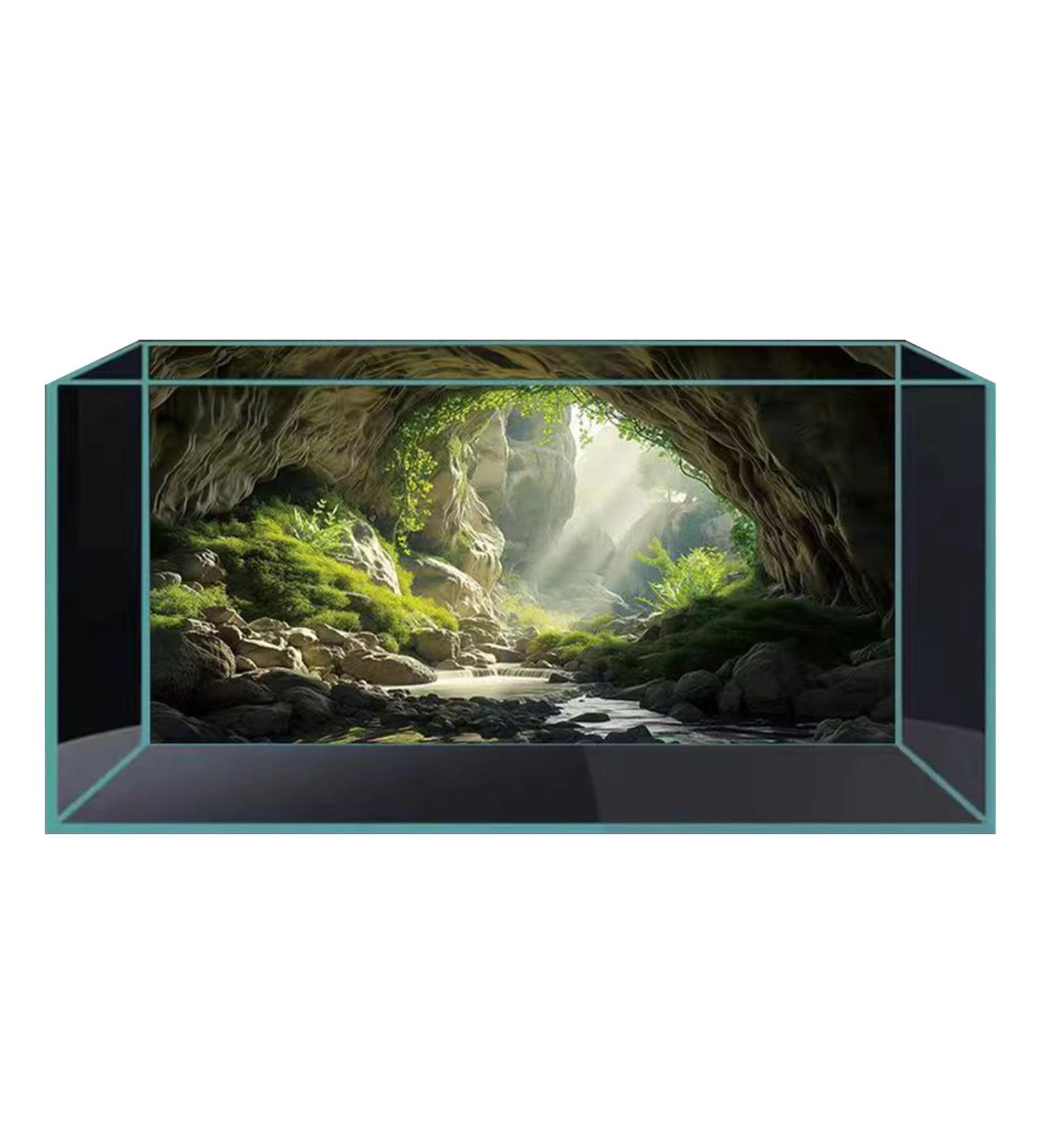 Didooou 3D aquarium background picture aquarium PVC glue aquarium decorative stickers boutique aquarium stickers (cave-3 50 * 100cm) 50*100cm cave-3 - Buy Online on SooperMarket.com