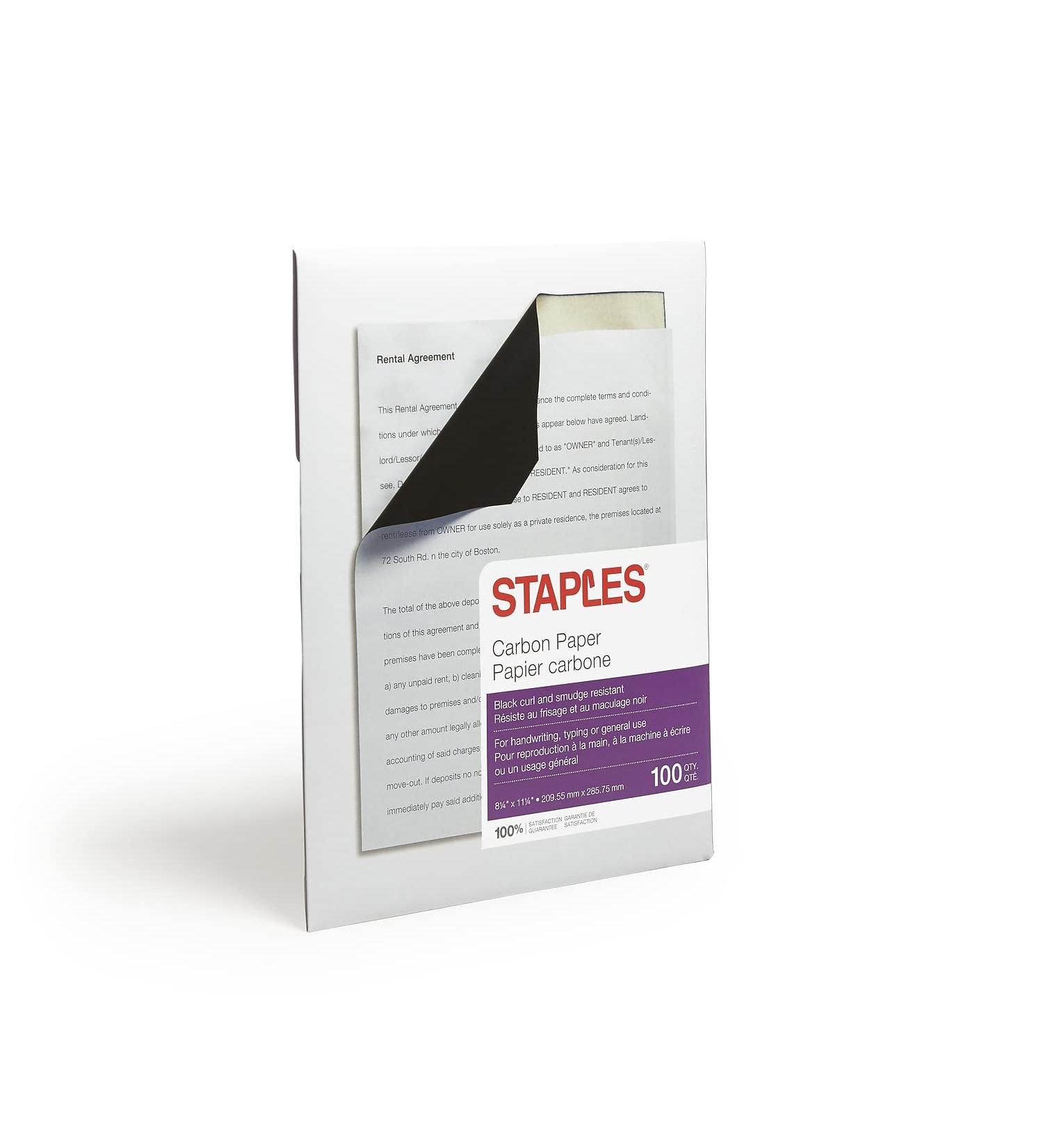 Staples 150912 Carbon Paper 8-1/2-Inch X 11-Inch Black - Buy Online on SooperMarket.com