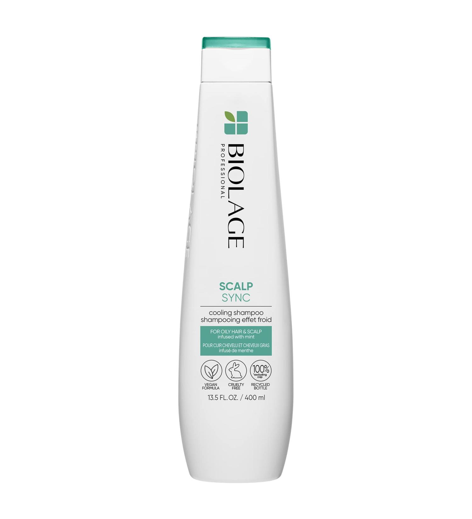 Biolage Cooling Mint Scalp Sync Shampoo - 13.5 Fl Oz | For Oily Hair & Scalp | Cool Sensation | Cruelty Free & Vegan | Salon Quality - Buy Online on SooperMarket.com