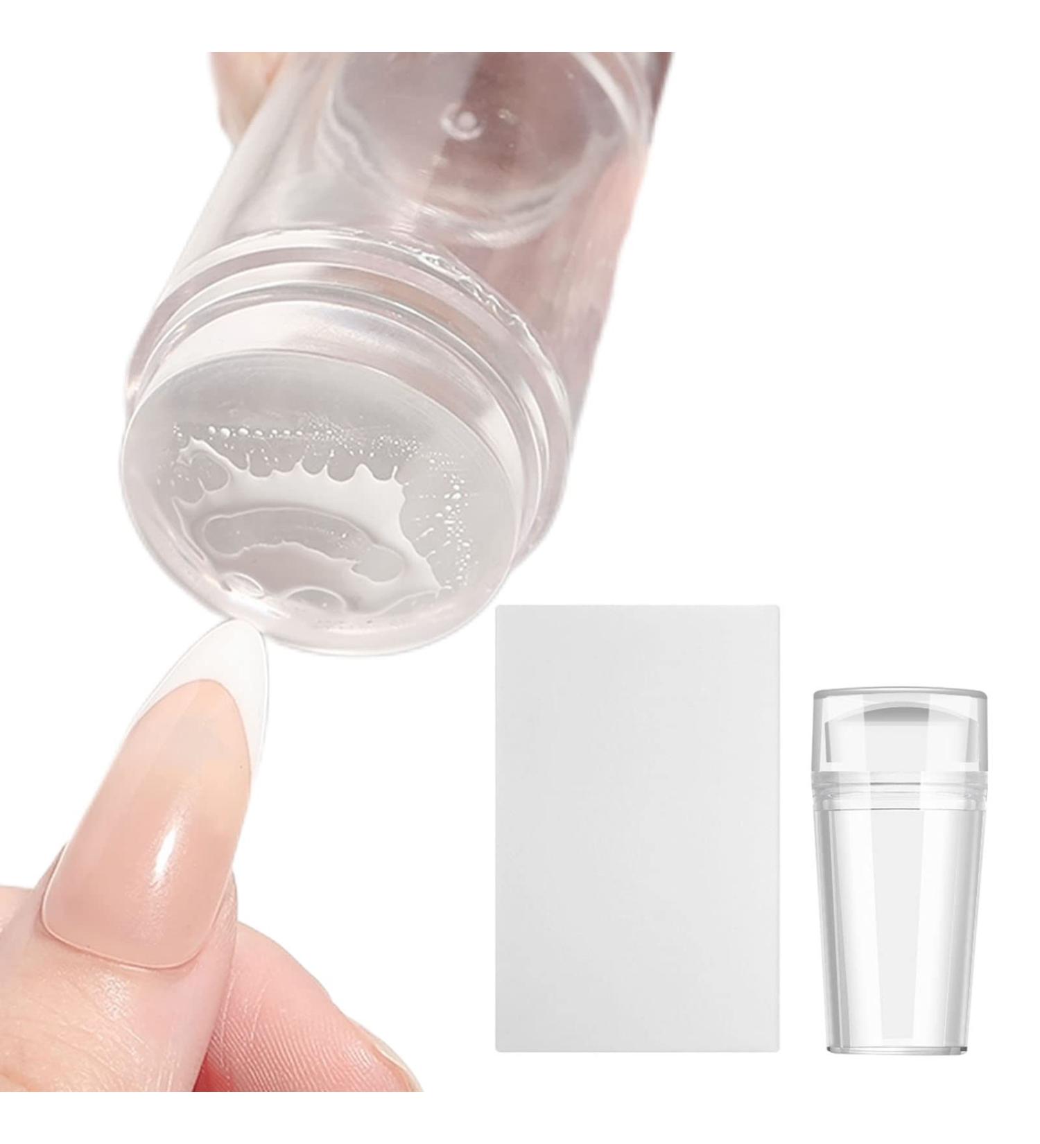 Premium Silicone Nail Art Stamper Set - Jelly Nail Stamper & Scraper for DIY French Nail Designs - International Shipping Available - Buy Online on SooperMarket.com