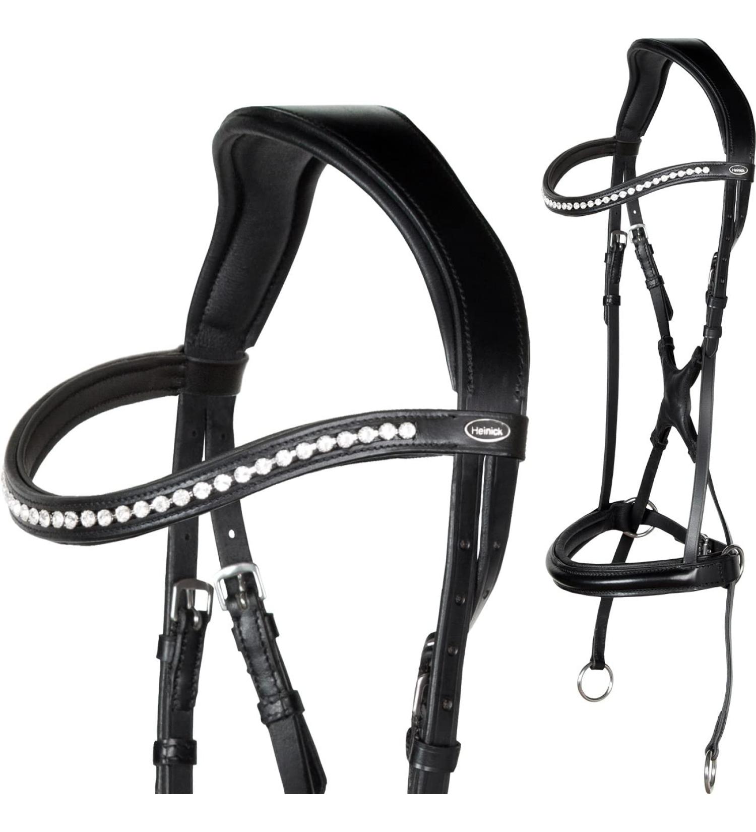 Heinick-Reitsport Bitless Bridle - Series Diamond Warmblood - Black Crossunder/Crossover for Optimal Performance | International Shipping Available - Buy Online on SooperMarket.com