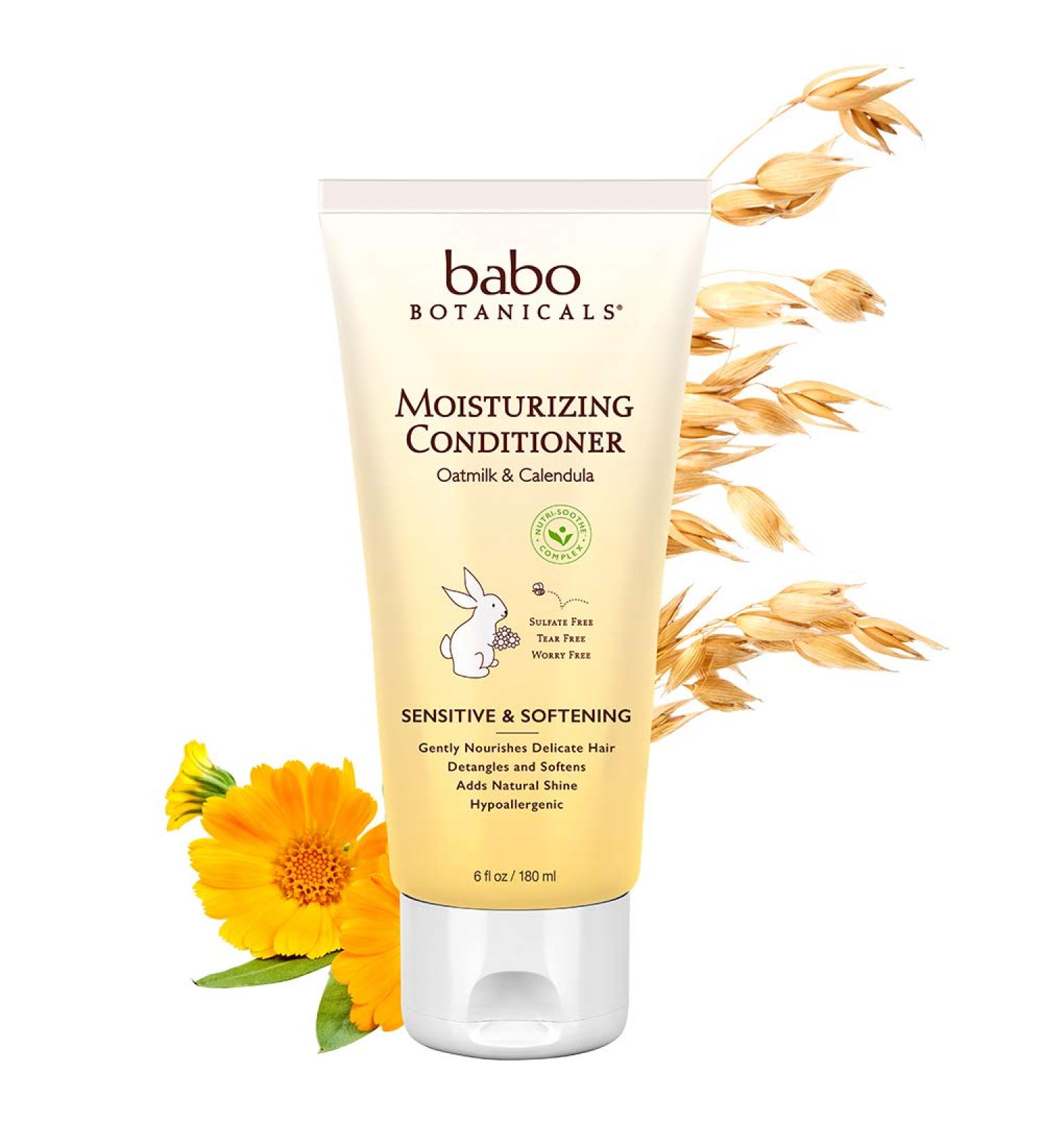 Babo Botanicals Oatmilk & Calendula Moisturizing Conditioner | 6 fl oz | Natural Hair Care - Buy Online on SooperMarket.com