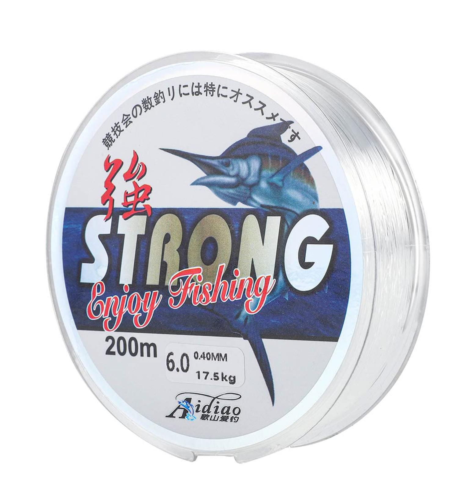 Buy 0.4mm Strong Transparent Nylon Fishing Line - 200m Monofilament for Sea Fishing | International Shipping Available - Buy Online on SooperMarket.com