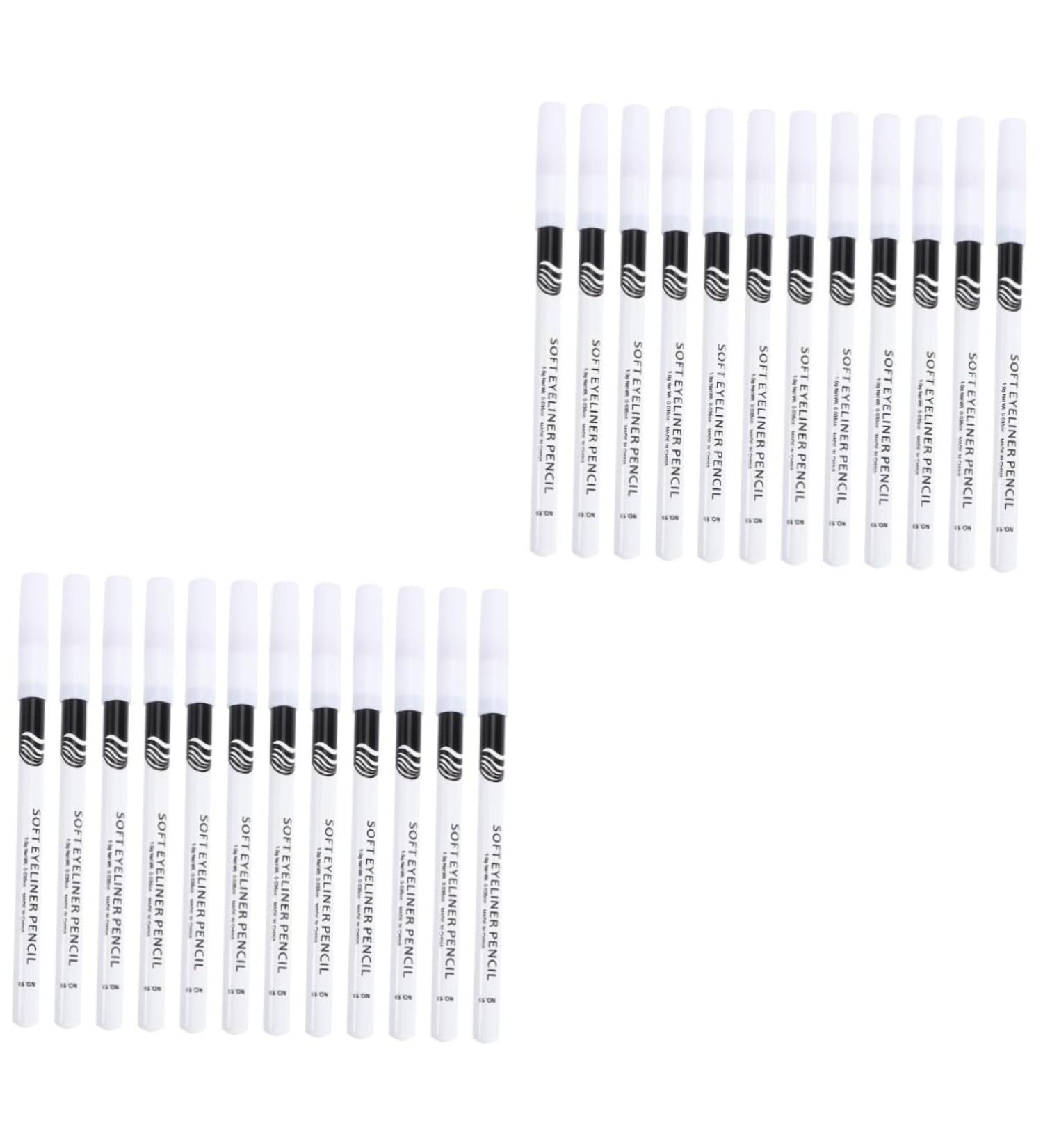 FOYTOKI 48 Pcs Eyeliner Pencil Cosmetics Eye Line Tool Glitter Eyeshadow Eye Line Pencils White Wooden Pole - Buy Online on SooperMarket.com